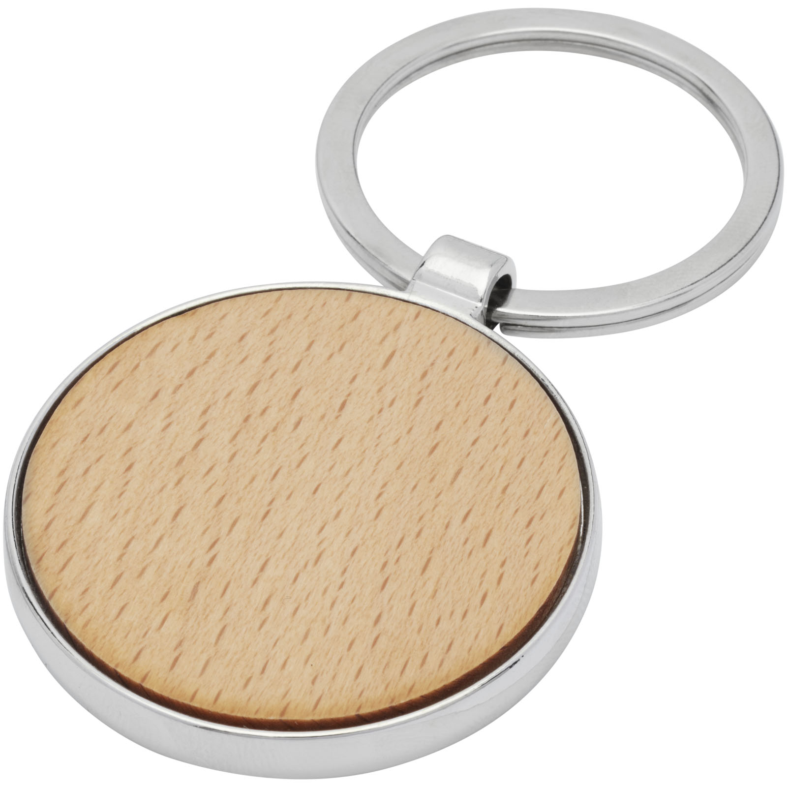 Advertising Keychains & Keyrings - Moreno beech wood round keychain - 0