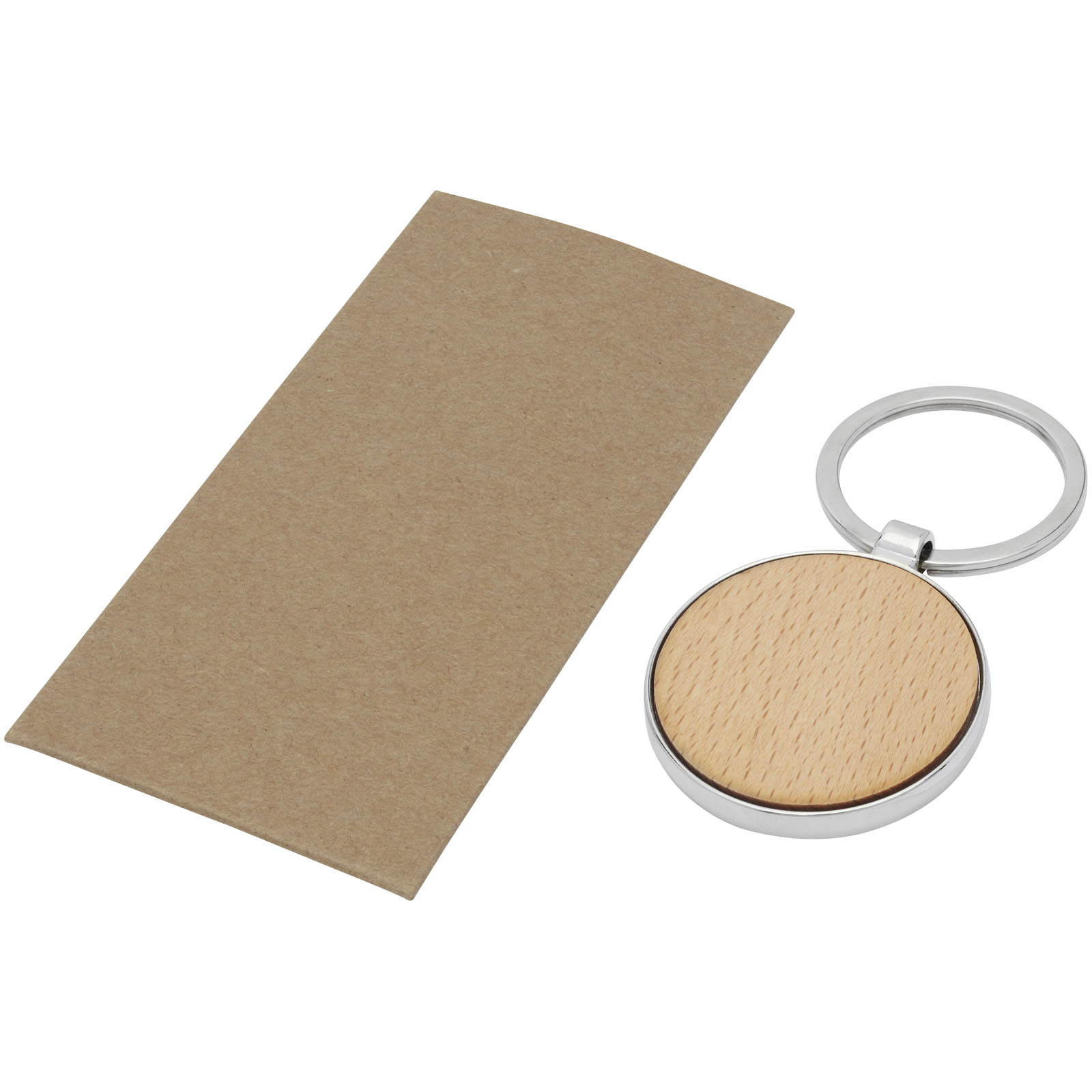 Advertising Keychains & Keyrings - Moreno beech wood round keychain - 3