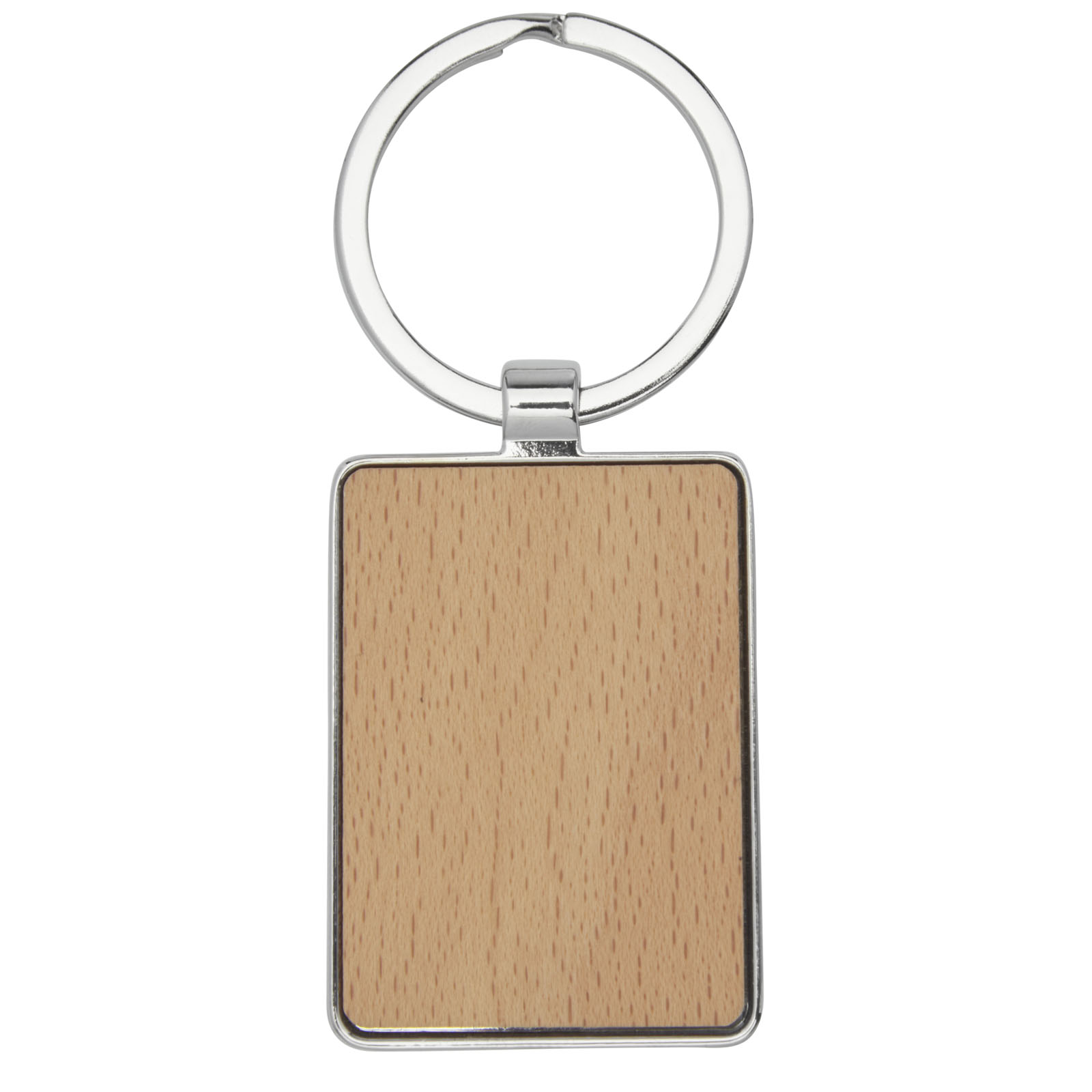 Porte-clés publicitaires - Porte-clés rectangulaire Mauro en bois de hêtre - 2