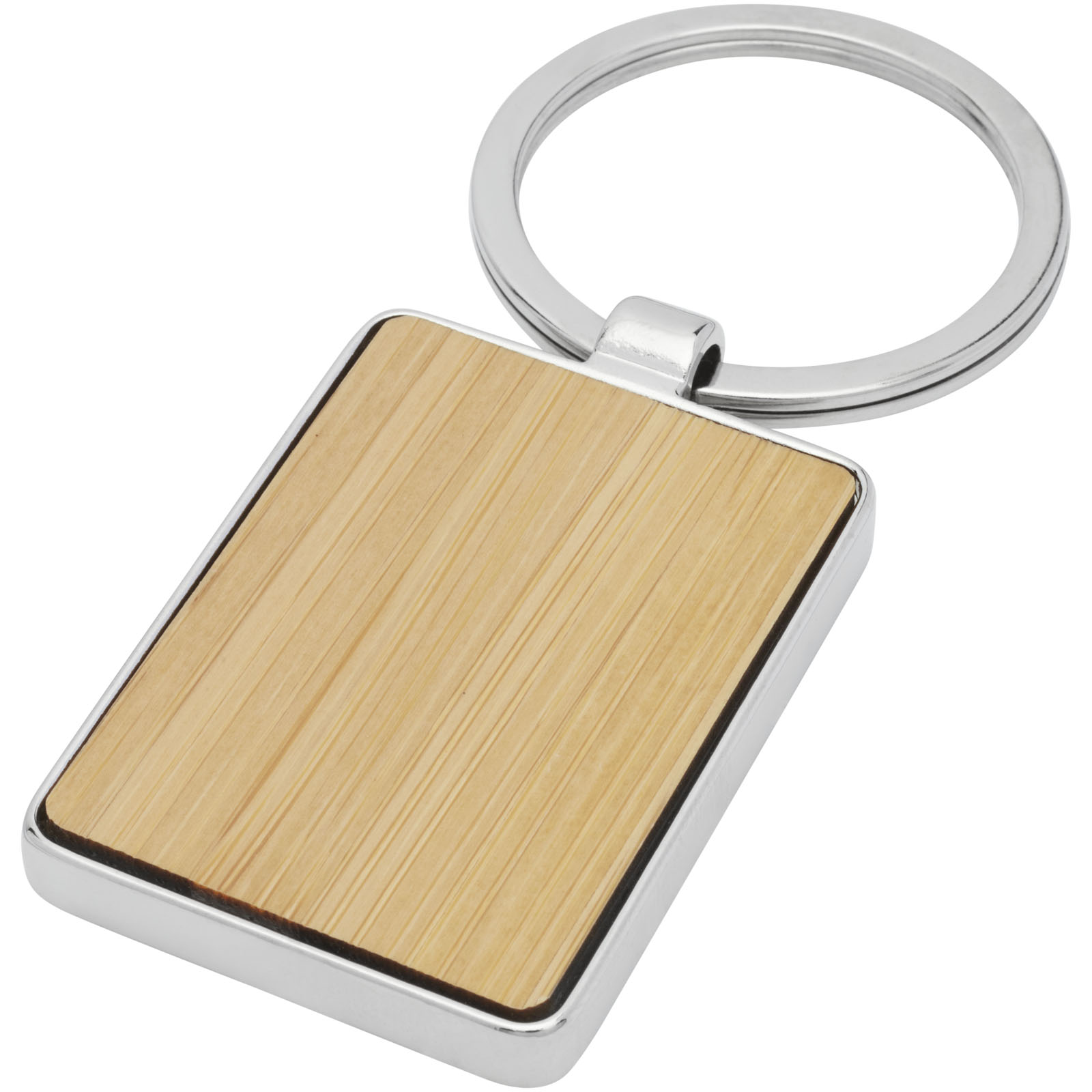 Advertising Keychains & Keyrings - Neta bamboo rectangular keychain - 0
