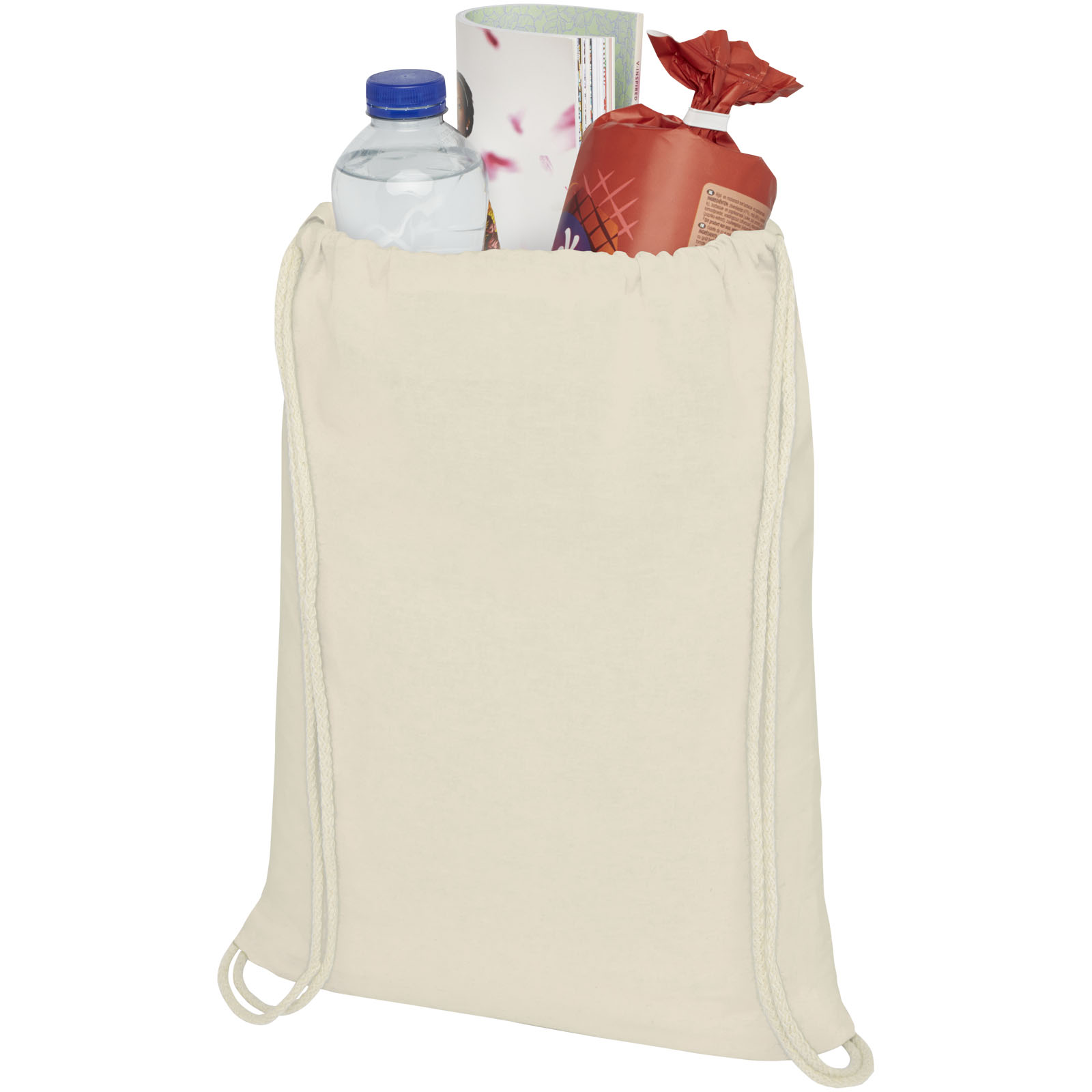 Advertising Drawstring Bags - Oregon 100 g/m² cotton drawstring bag 5L - 2
