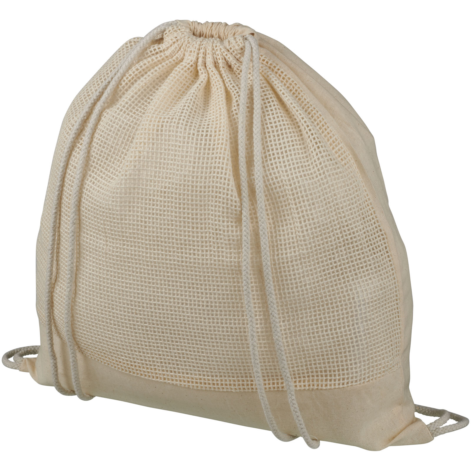 Drawstring Bags - Maine mesh cotton drawstring backpack 5L