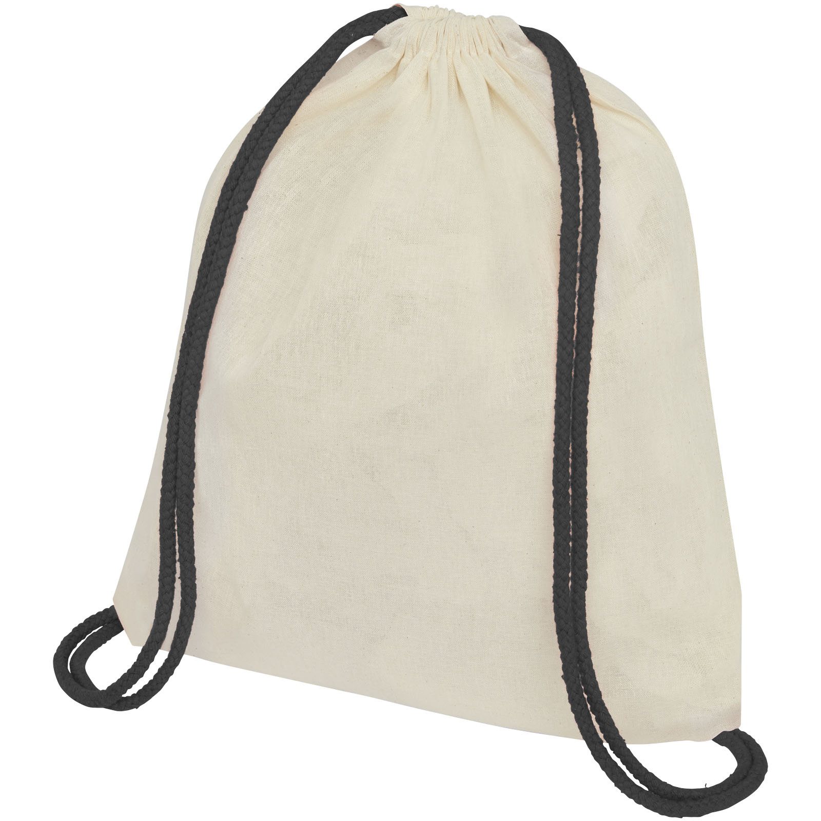Advertising Drawstring Bags - Oregon 100 g/m² cotton drawstring bag with coloured cords 5L - 0