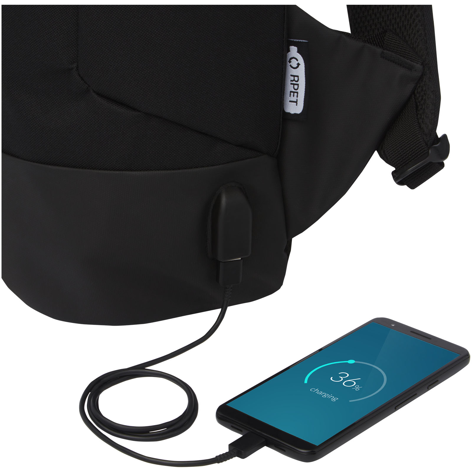 Sac à dos pour ordinateur publicitaires - Sac à dos anti-vol Cover en RPET certifié GRS 18L - 3