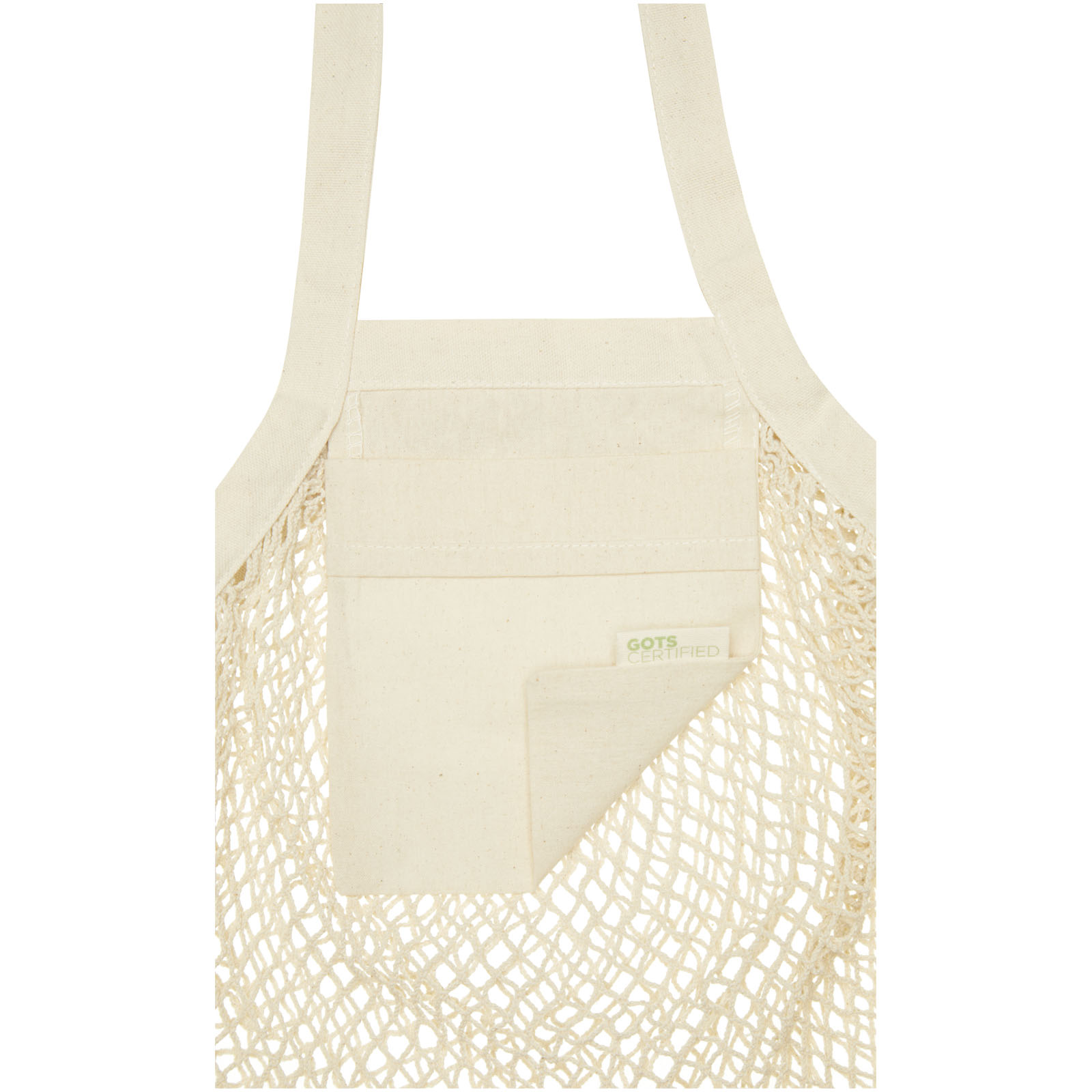 Advertising Shopping & Tote Bags - Pune 100 g/m² GOTS organic mesh cotton tote bag 6L - 3