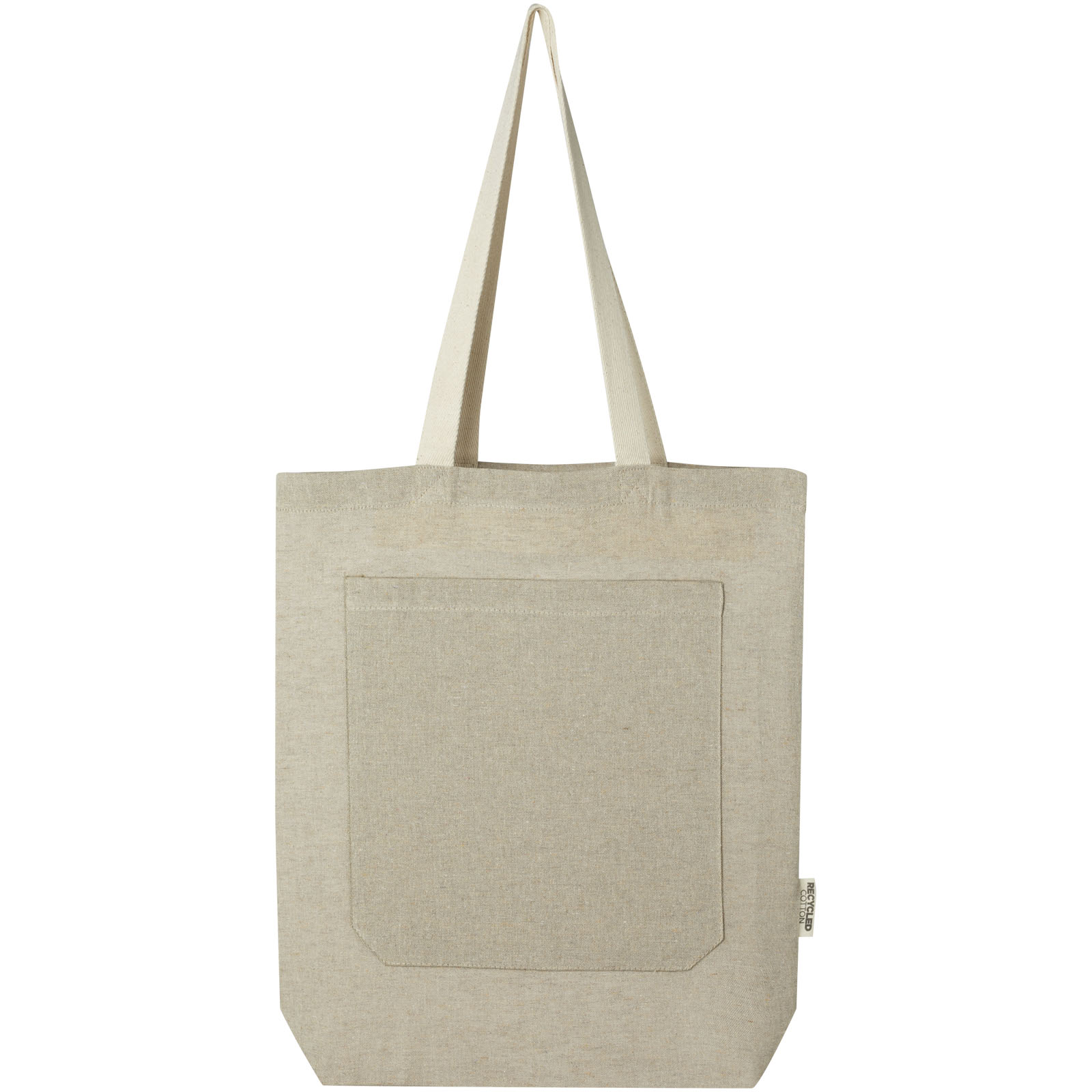 Advertising Shopping & Tote Bags - Pheebs 150 g/m² recycled cotton tote bag with front pocket 9L - 1