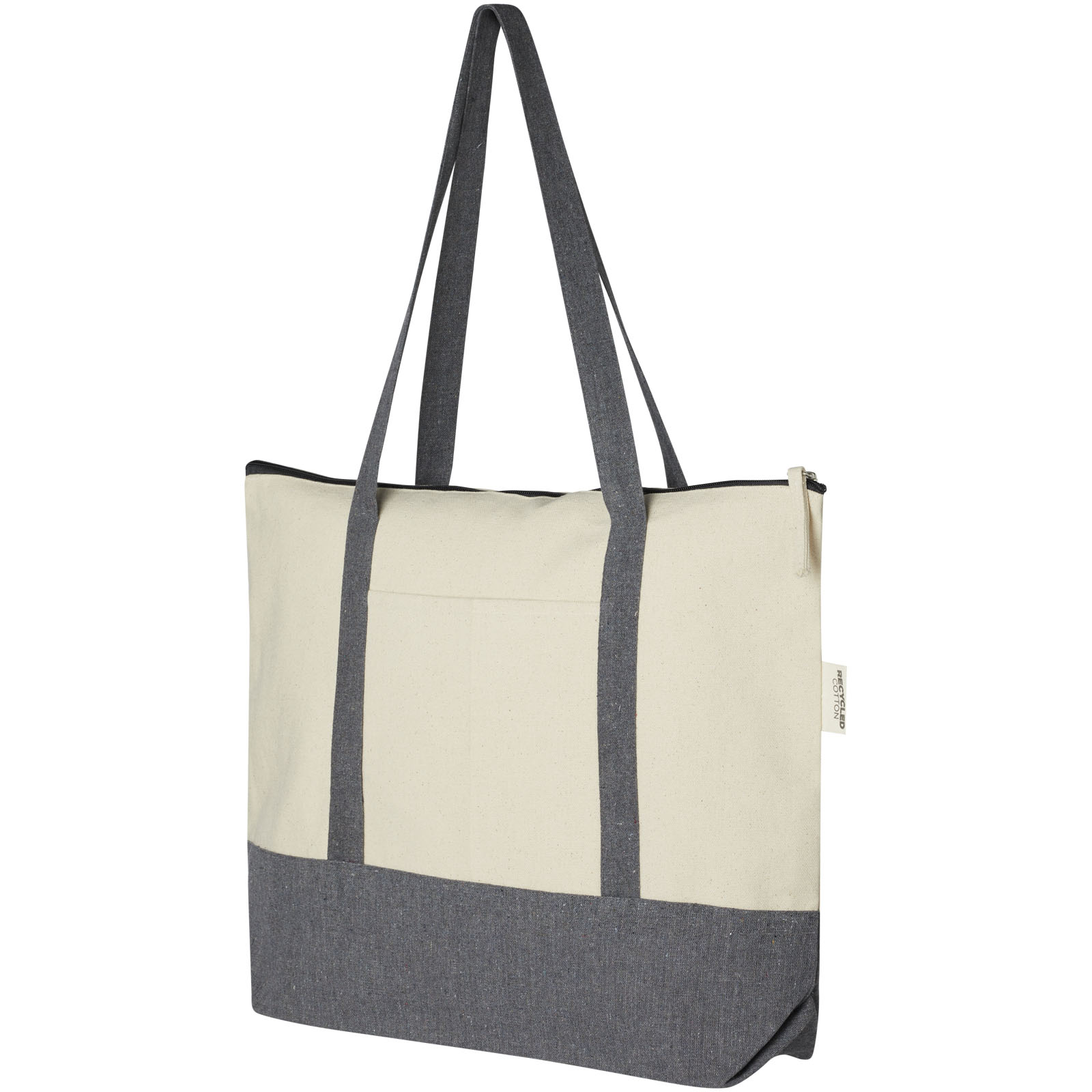 Advertising Shopping & Tote Bags - Repose 320 g/m² recycled cotton zippered tote bag 10L - 0