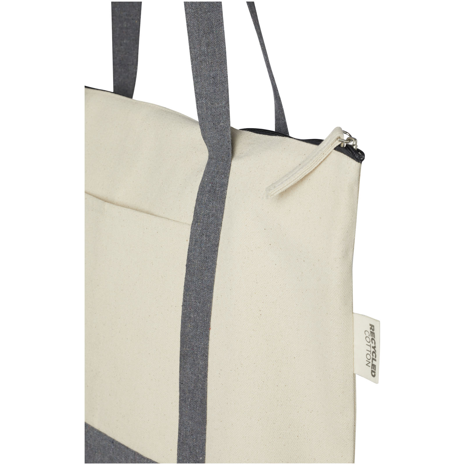 Advertising Shopping & Tote Bags - Repose 320 g/m² recycled cotton zippered tote bag 10L - 4