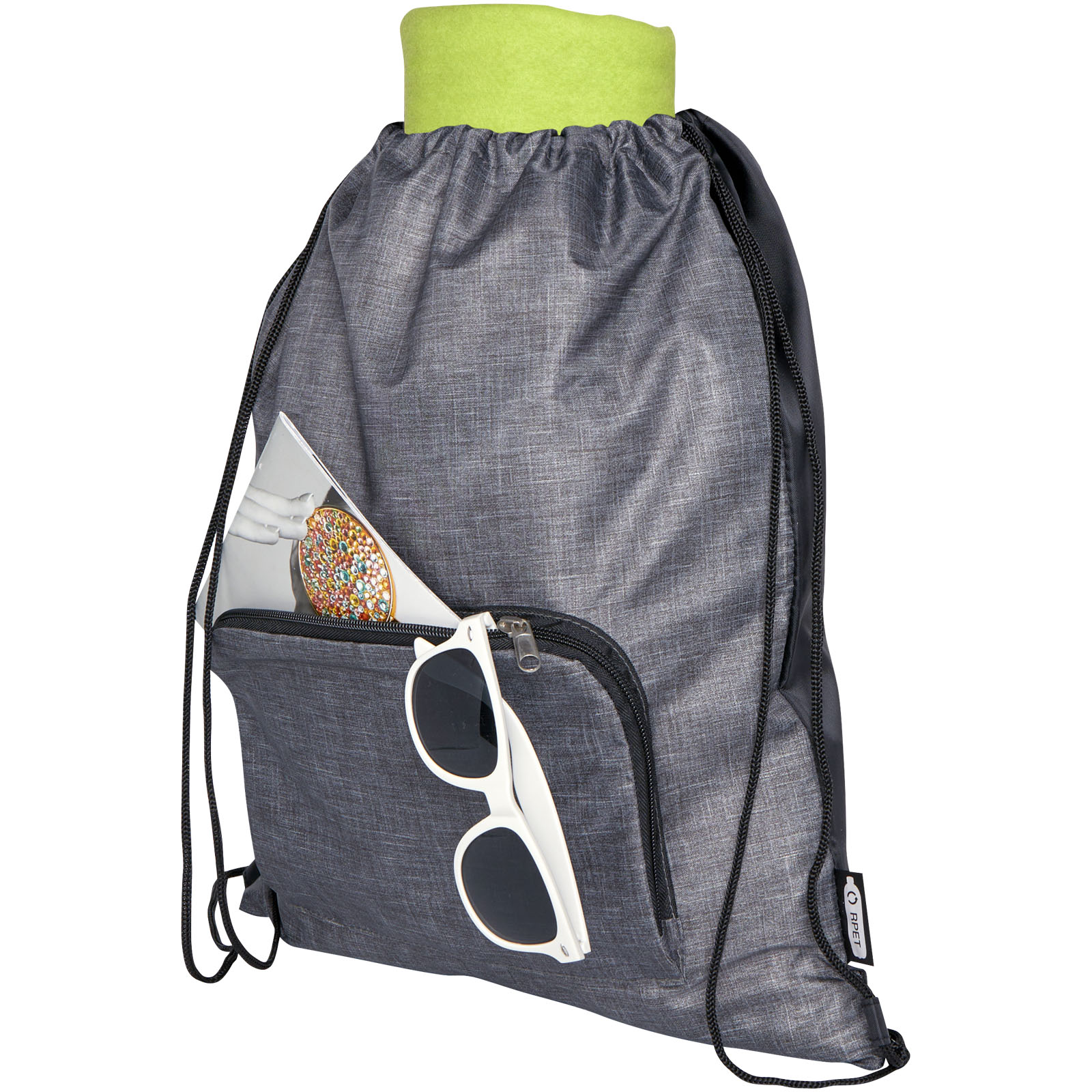 Advertising Drawstring Bags - Ash recycled foldable drawstring bag 7L - 3
