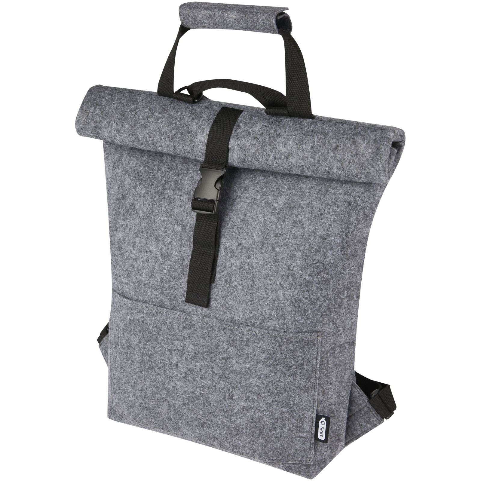 Advertising Backpacks - Felta GRS recycled felt roll-top bike bag 13L - 0