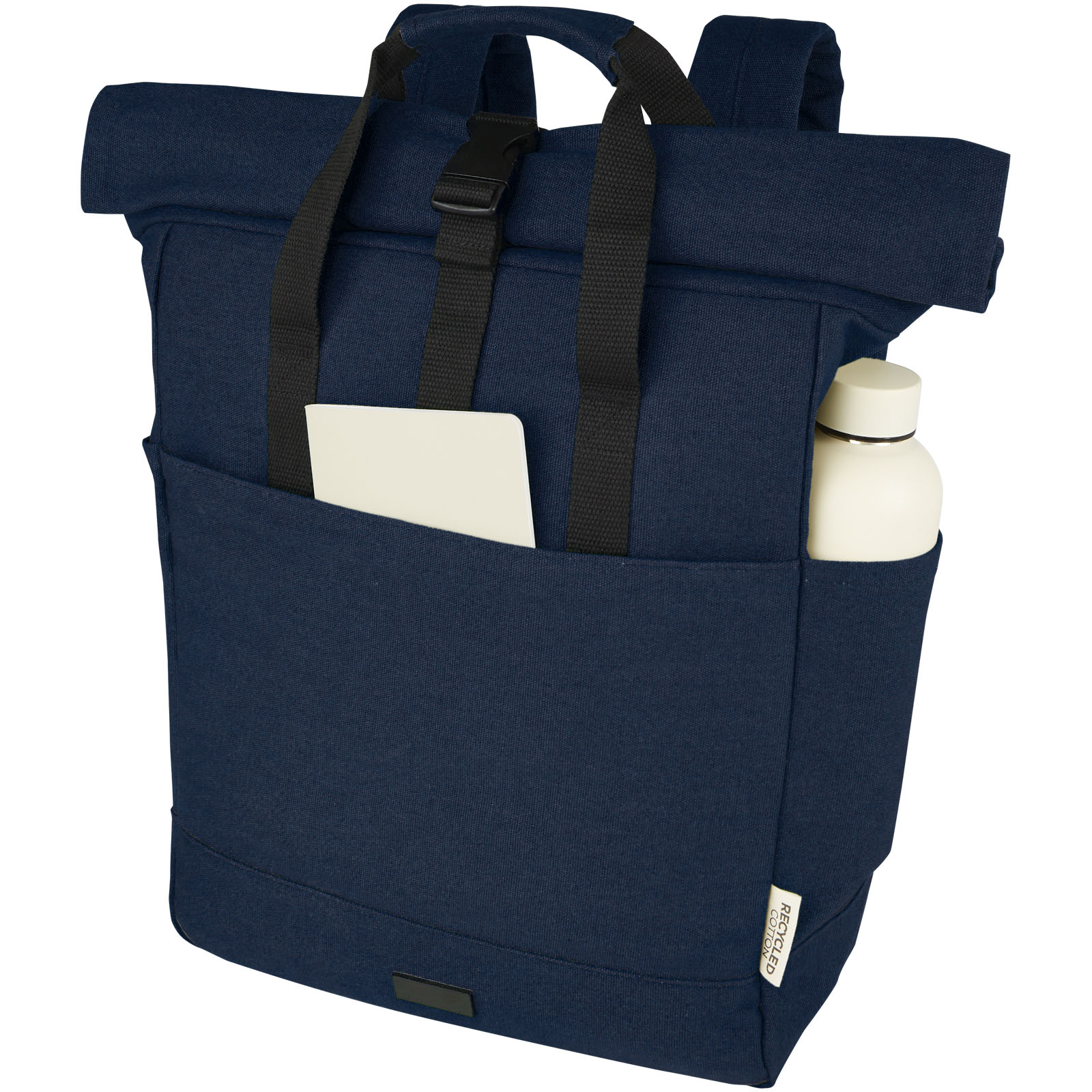 Sac à dos pour ordinateur publicitaires - Sac à dos pour ordinateur portable Joey de 15 L en toile recyclée GRS 15 pouces avec dessus enroulable - 3