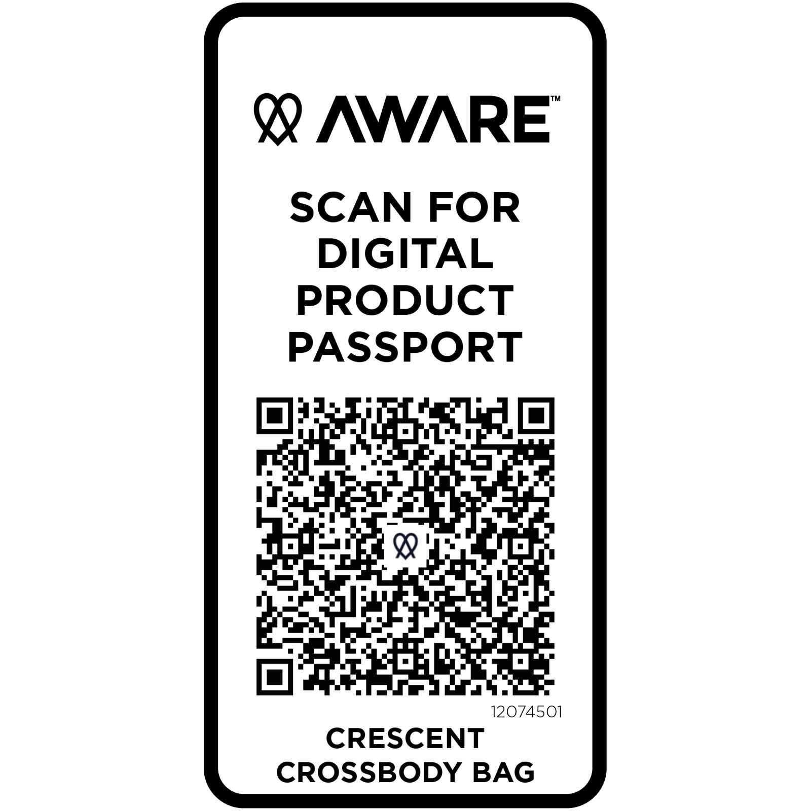Accessoires de voyage publicitaires - Sac bandoulière recyclé Crescent 500 g/m² Aware™ - 3