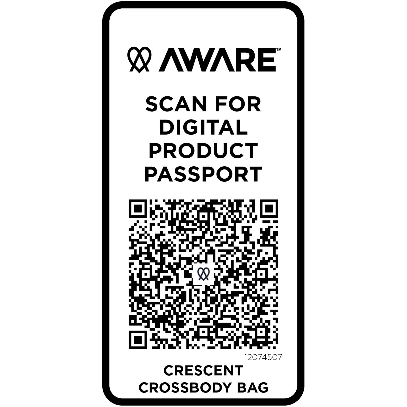 Accessoires de voyage publicitaires - Sac bandoulière recyclé Crescent 500 g/m² Aware™ - 3