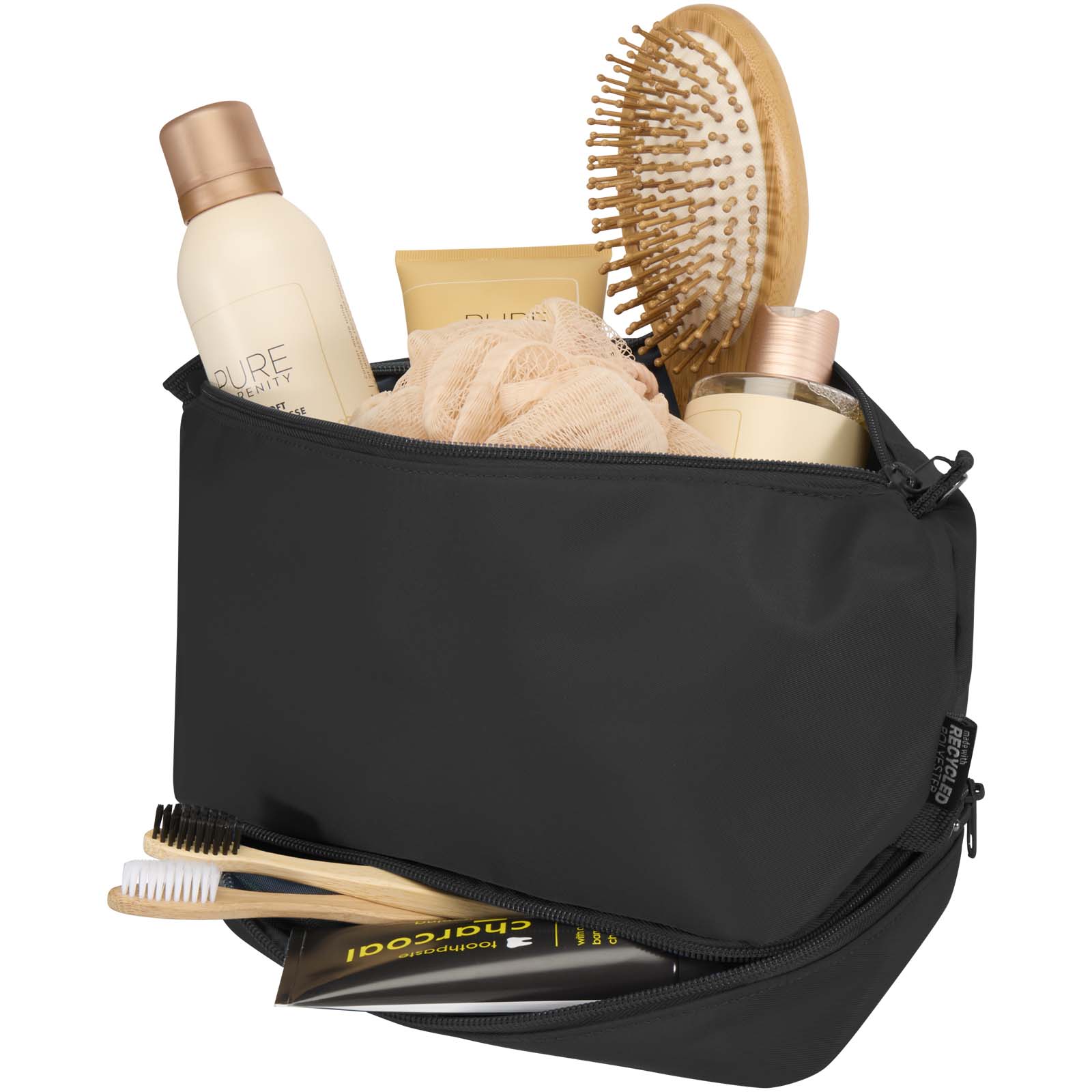 Trousses de toilette publicitaires - Sac de toilette de voyage Trip Aware™ de 6 L en matériaux recyclés - 2