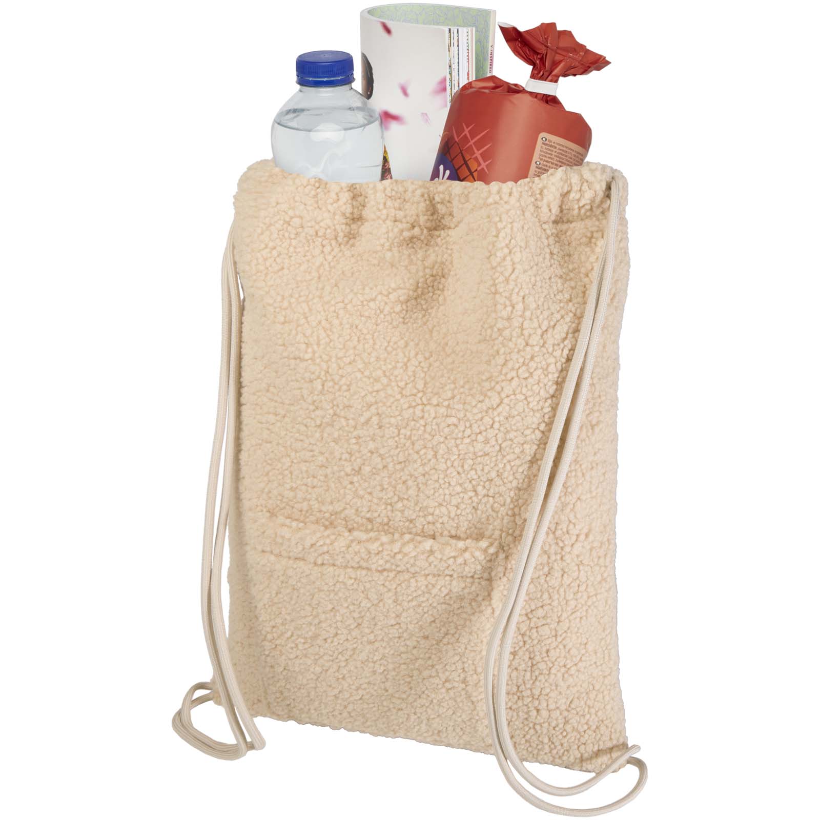 Advertising Drawstring Bags - Bear GRS recycled sherpa drawstring backpack 9L - 2