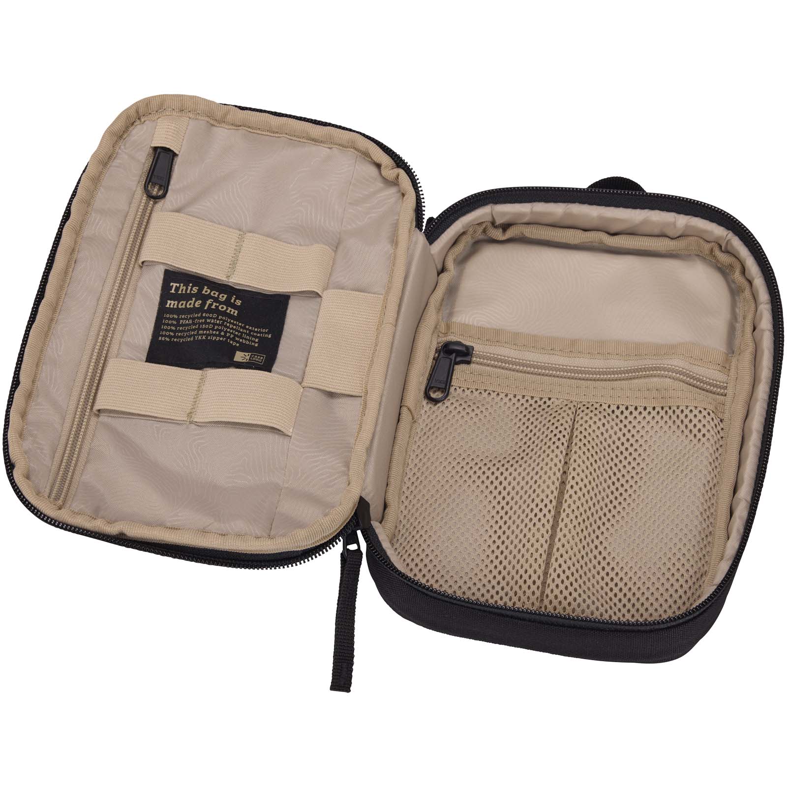 Accessoires de voyage publicitaires - Sac d’accessoires recyclé Case Logic Invigo - 3