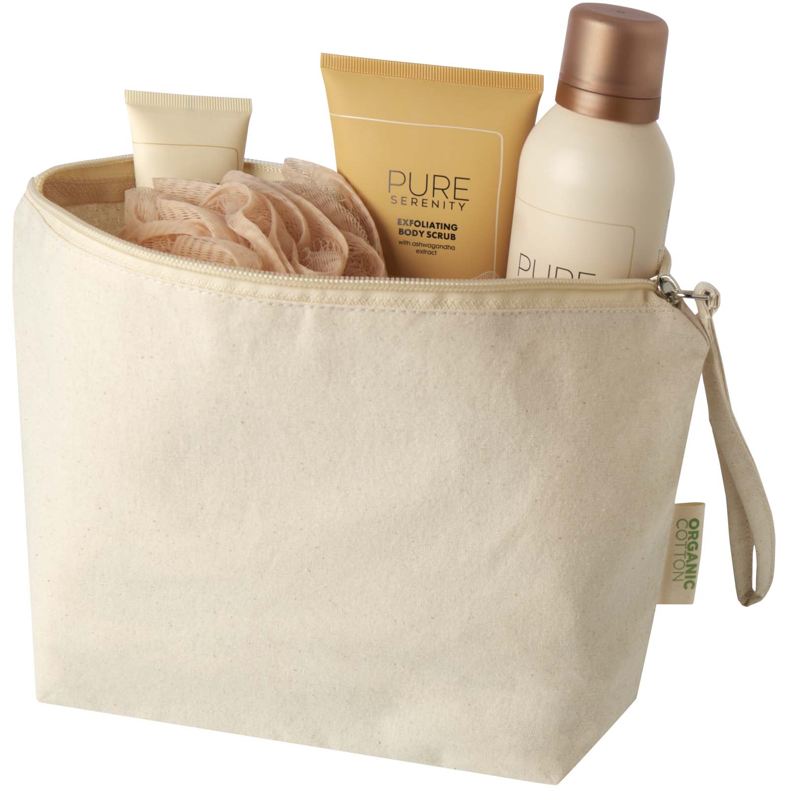 Advertising Travel bags - Odisha 180 g/m² OCS organic large accessory pouch 3L - 2