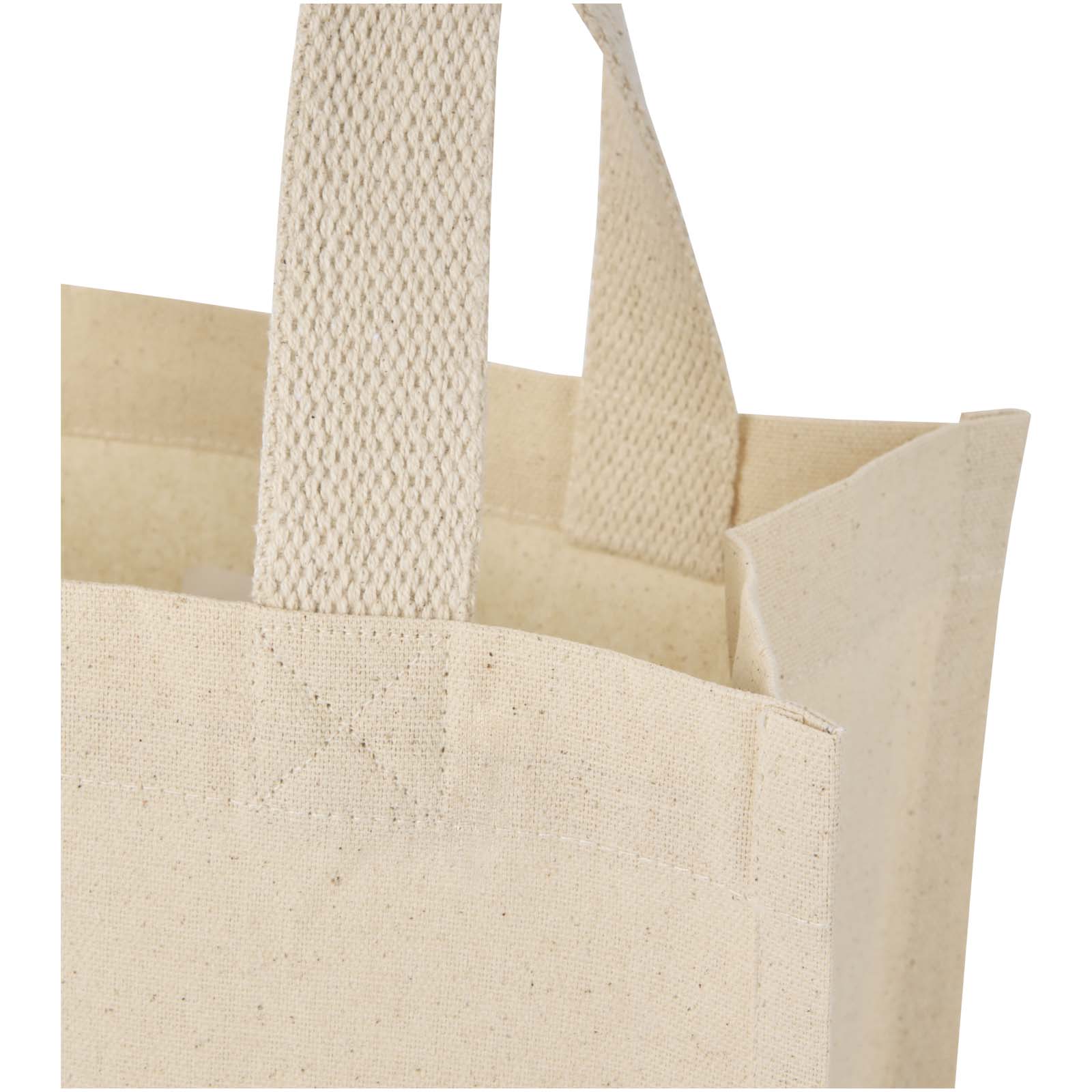 Sacs de shopping publicitaires - Mini sac shopping Odessa à soufflet en coton recyclé de 9 L et 220 g/m² certifié GRS - 4