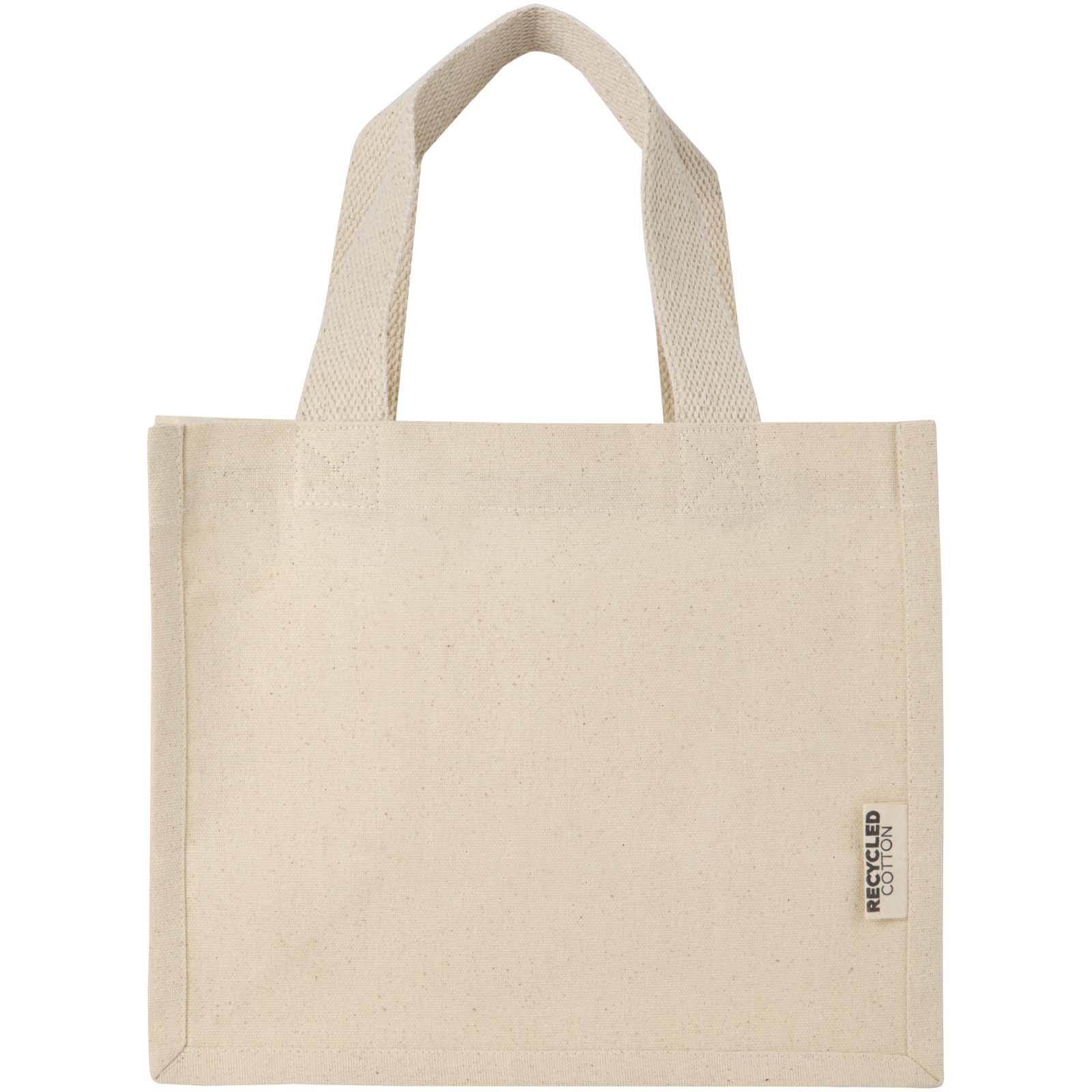 Sacs de shopping publicitaires - Mini sac shopping Odessa à soufflet en coton recyclé de 9 L et 220 g/m² certifié GRS - 1
