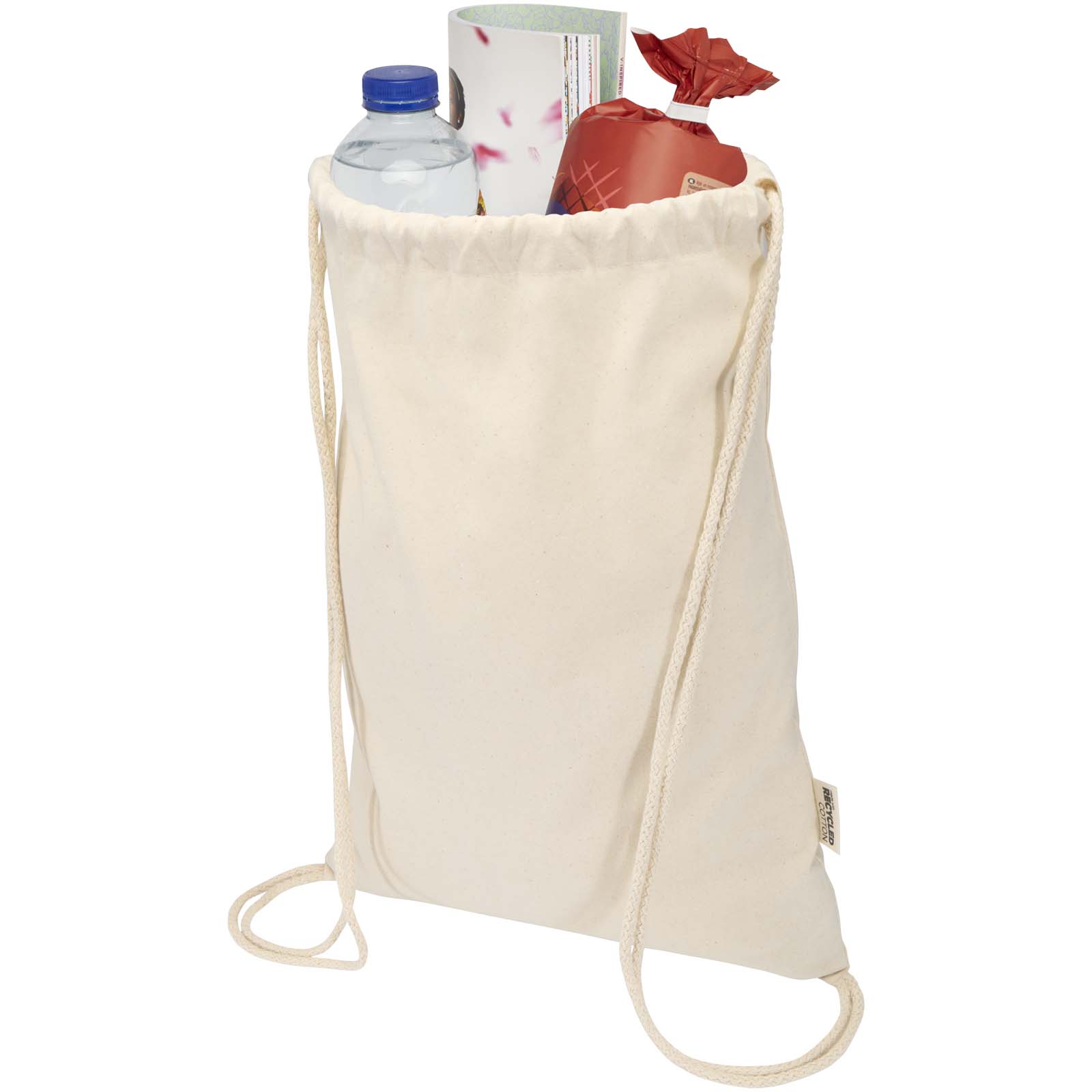 Advertising Drawstring Bags - Peru Blend 180 g/m² GRS recycled drawstring bag 5L - 2