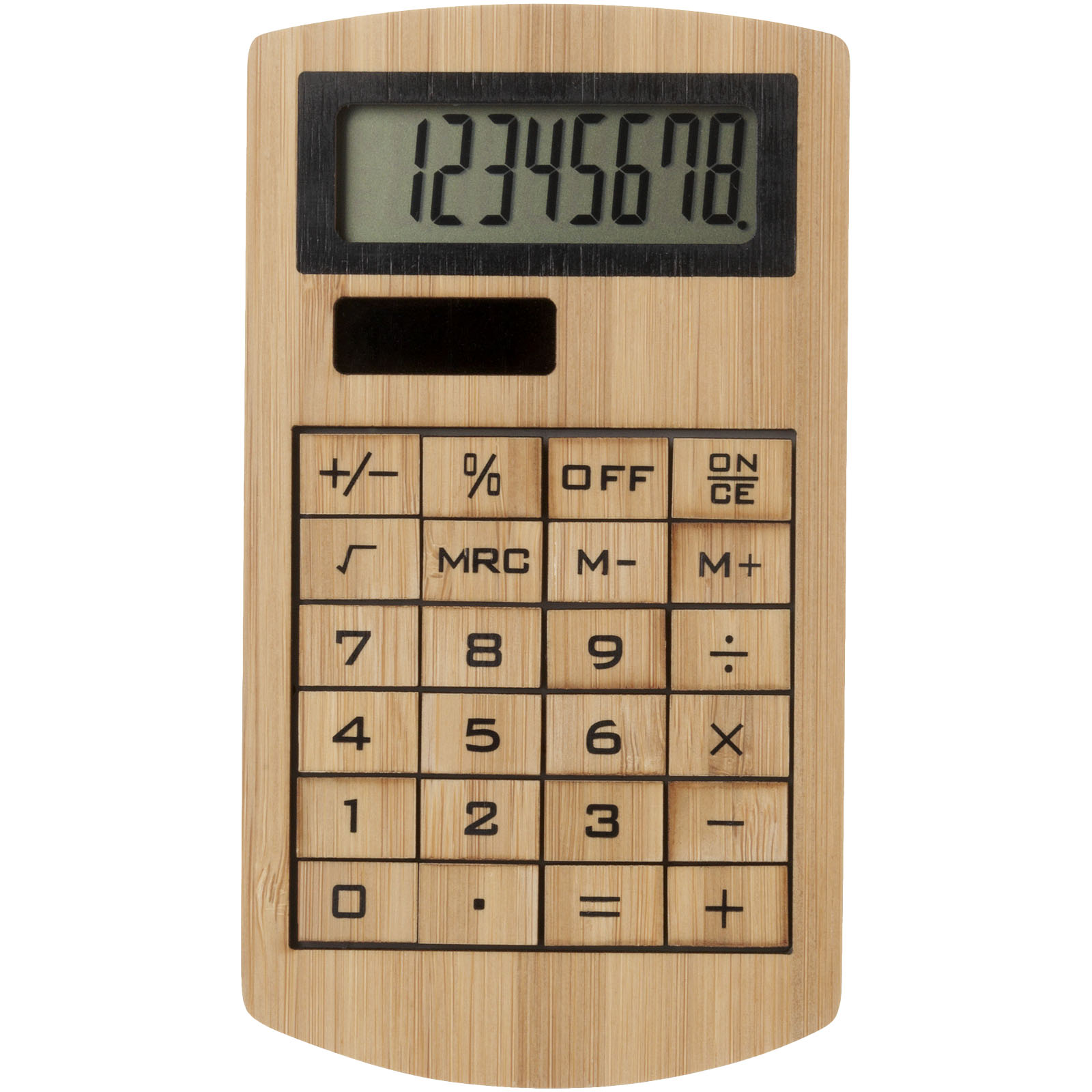 Accessoires de bureau publicitaires - Calculatrice en bambou Eugene - 1