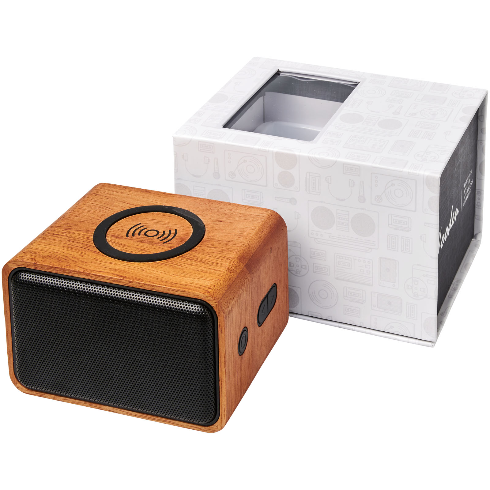 Advertising Wireless Charging - Wooden 3W speaker with wireless charging pad