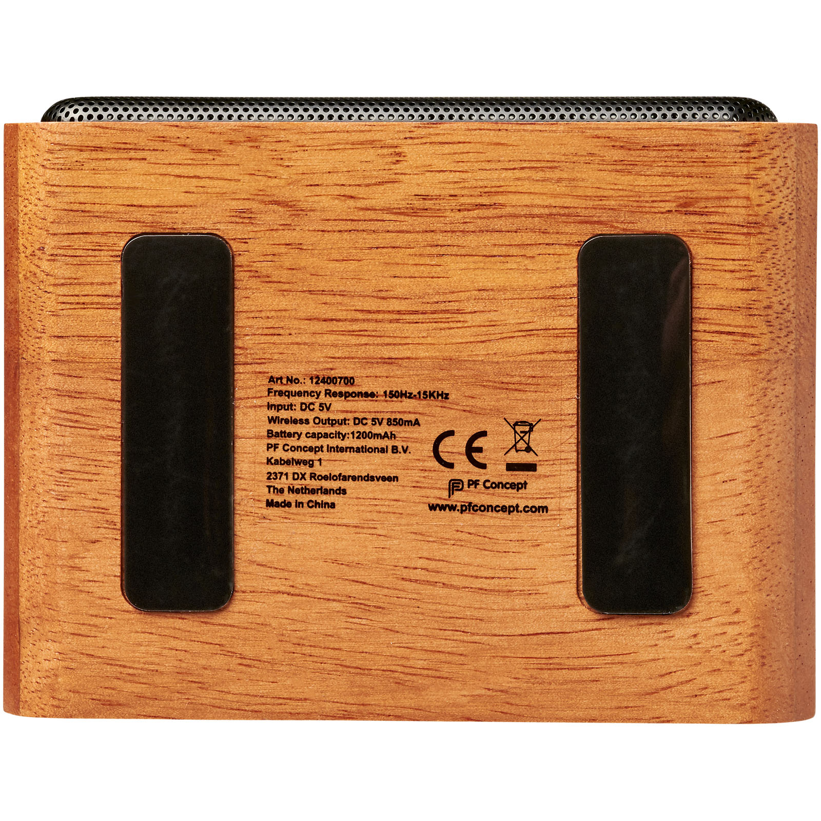 Chargeurs sans fil publicitaires - Enceinte Wooden avec chargeur à induction de 3 W - 3