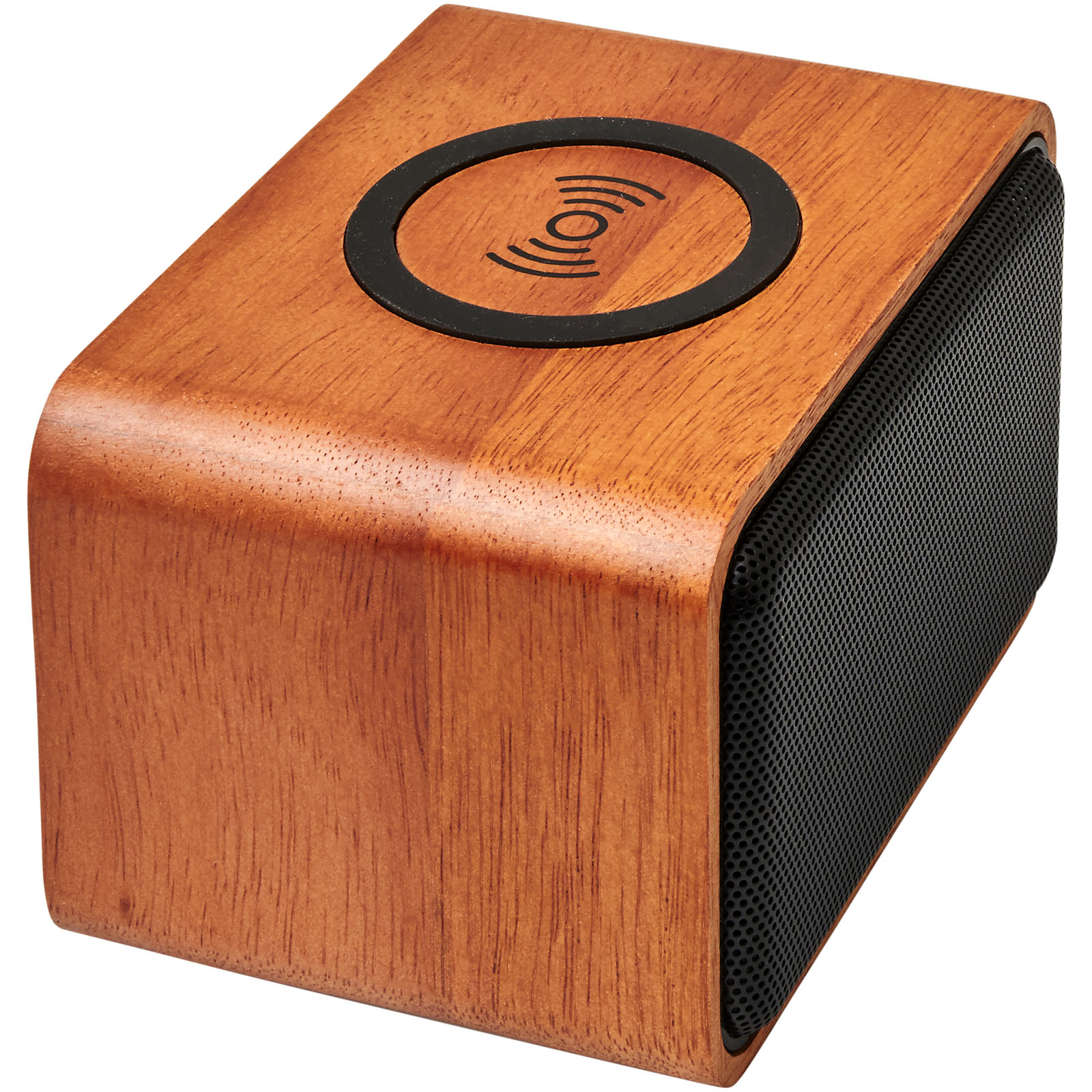 Chargeurs sans fil publicitaires - Enceinte Wooden avec chargeur à induction de 3 W - 5