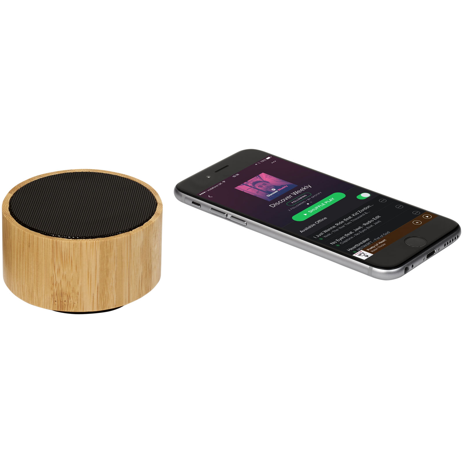 Enceintes publicitaires - Haut-parleur Bluetooth® en bambou Cosmos - 3