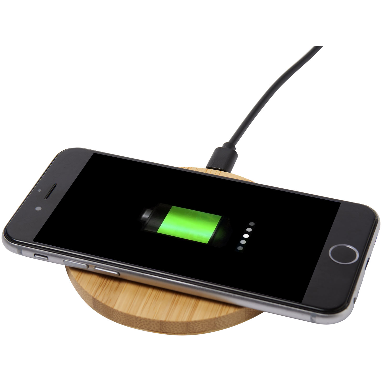 Accessoires pour téléphone et tablette publicitaires - Chargeur à induction de 5 W en bambou Essence - 0