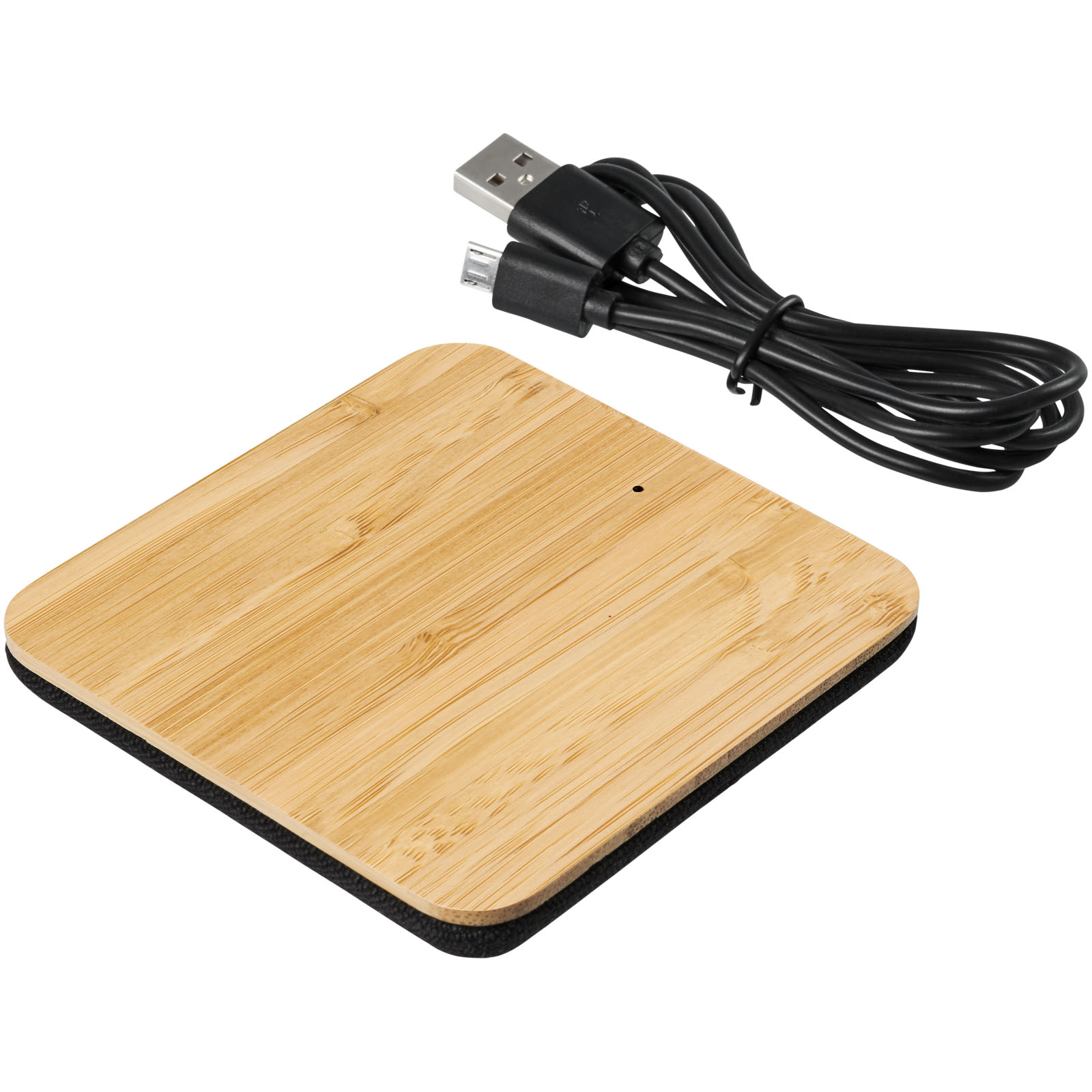 Advertising Wireless Charging - Leaf 5W bamboo and fabric wireless charging pad - 4