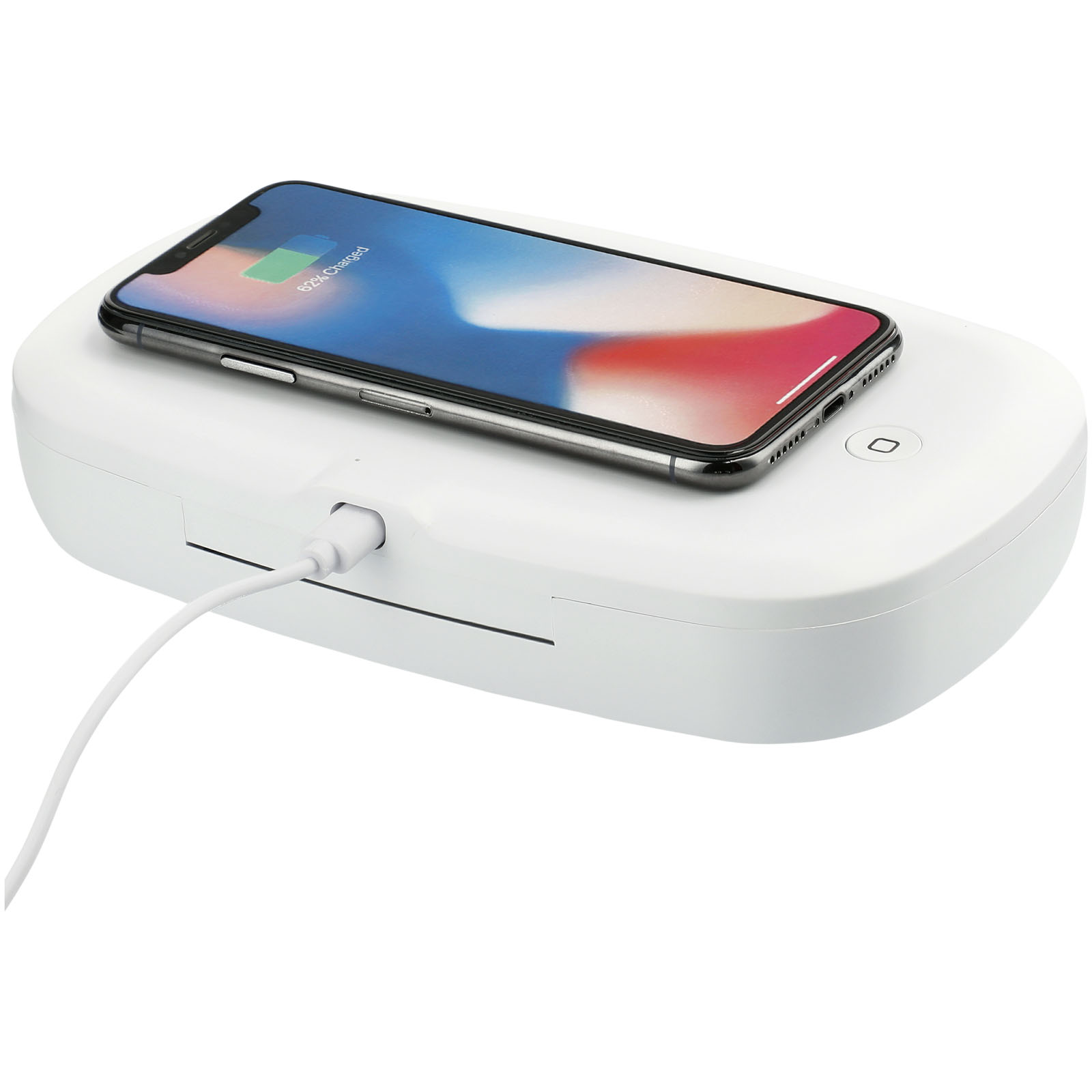 Advertising Wireless Charging - Capsule UV smartphone sanitizer with 5W wireless charging pad - 5
