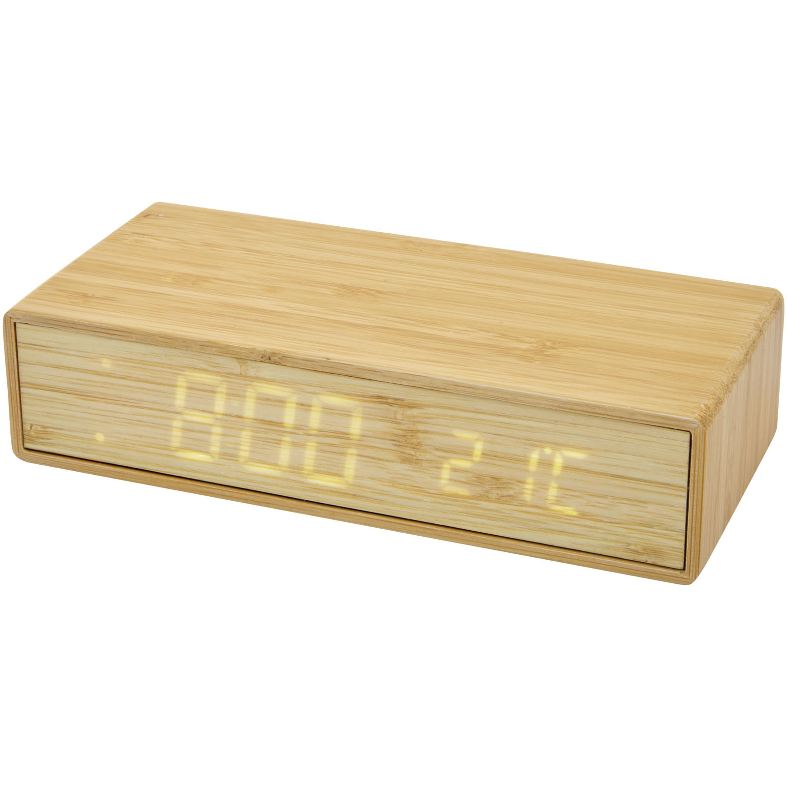 Advertising Wireless Charging - Minata bamboo wireless charger with clock - 0
