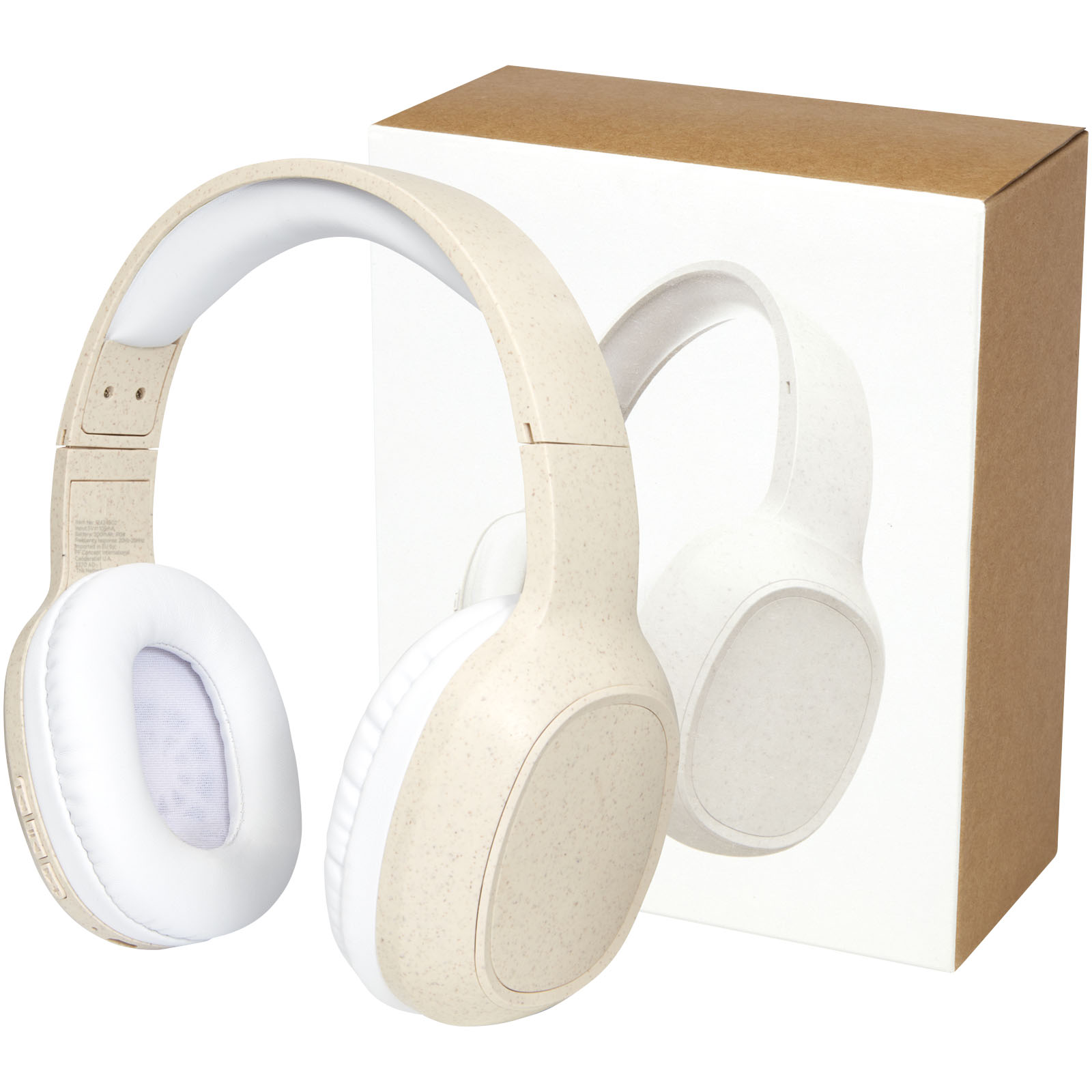 Advertising Headphones - Riff wheat straw Bluetooth® headphones with microphone - 3