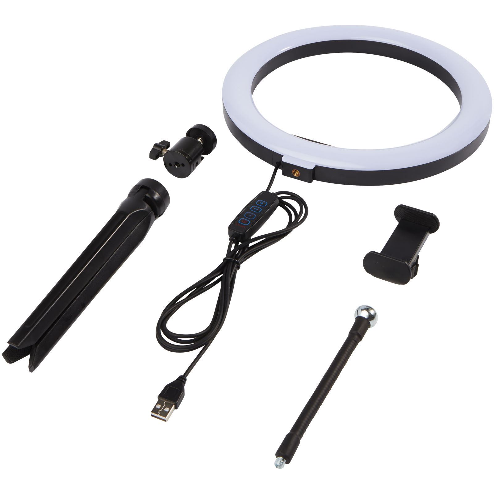 Advertising Telephone & Tablet Accessories - Studio ring light for selfies and vlogging with phone holder and tripod - 5