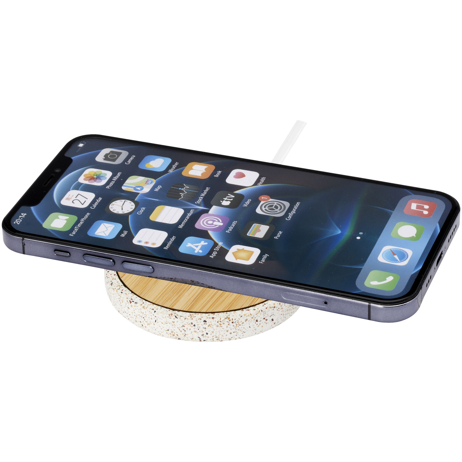 Advertising Wireless Charging - Terrazzo 10W wireless bamboo charging pad - 0