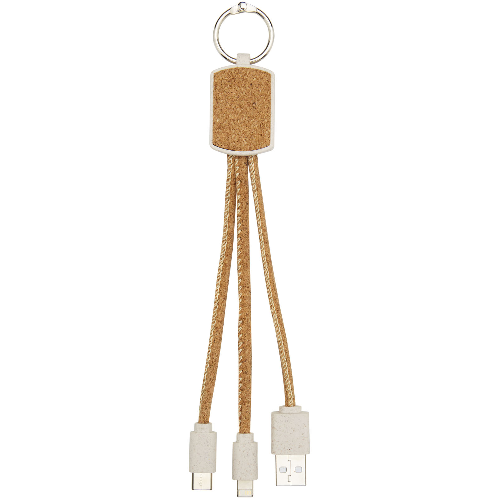 Advertising Cables - Bates wheat straw and cork 3-in-1 charging cable - 2