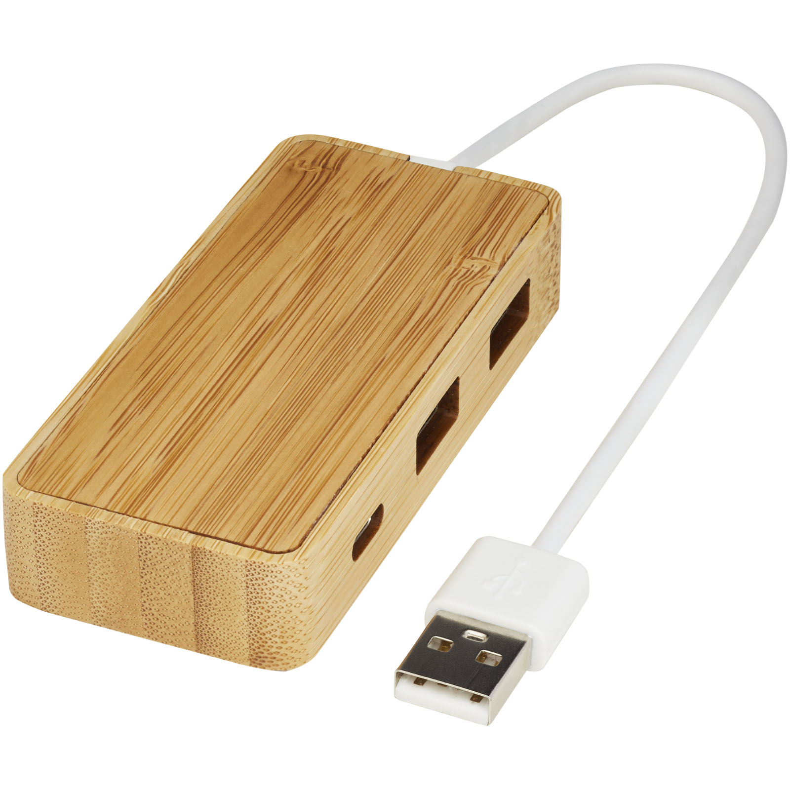 Accessoires pour ordinateur publicitaires - Hub USB Tapas en bambou - 0