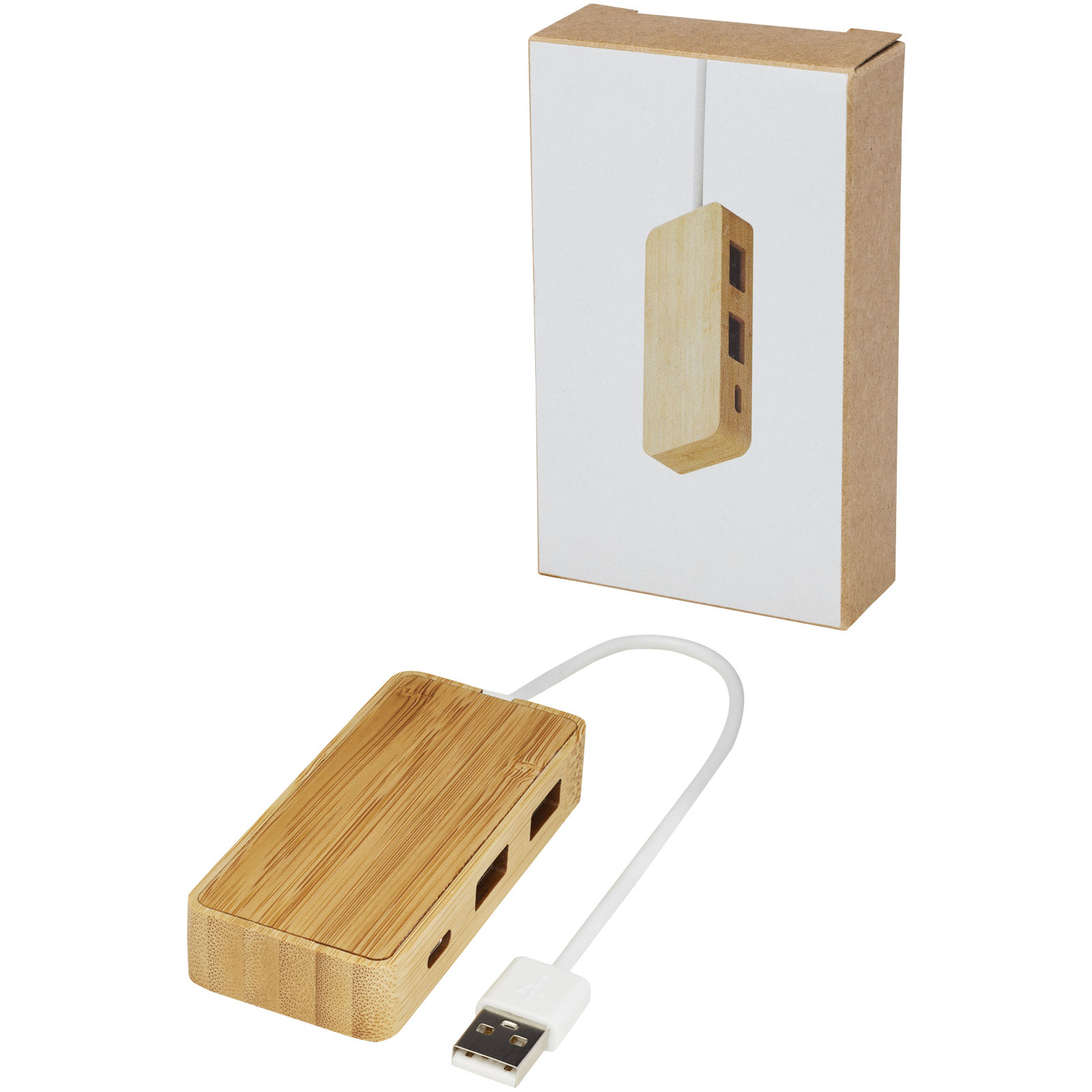 Accessoires pour ordinateur publicitaires - Hub USB Tapas en bambou - 5