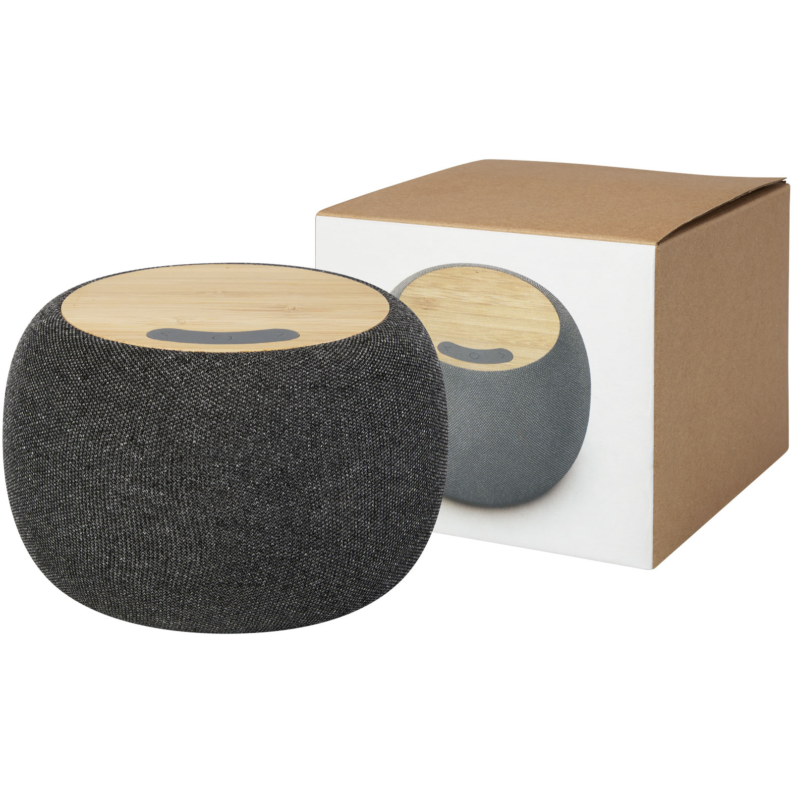 Advertising Speakers - Ecofiber bamboo/RPET Bluetooth® speaker and wireless charging pad