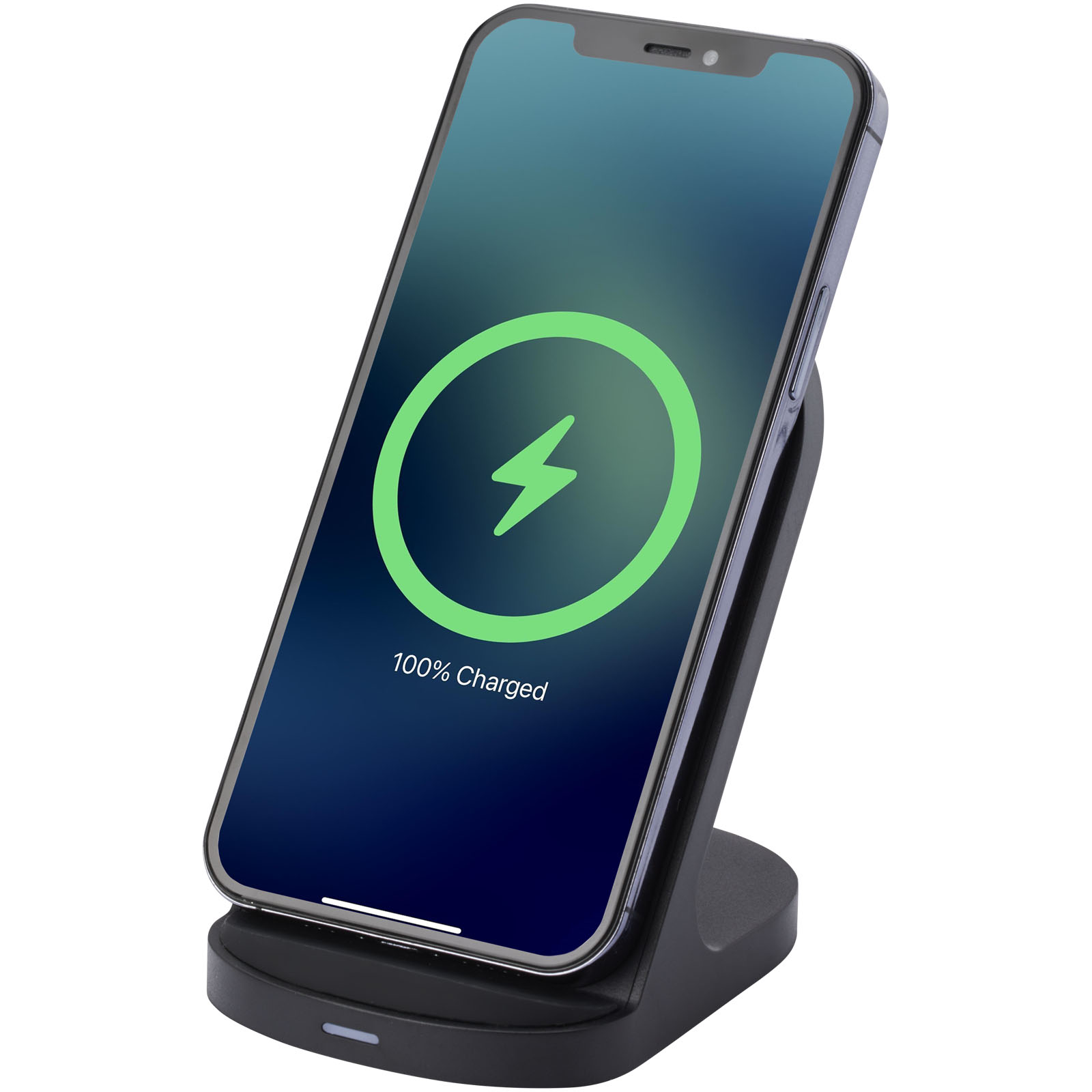 Advertising Wireless Charging - Loop 15W dual coil RCS recycled plastic wireless charging stand - 0