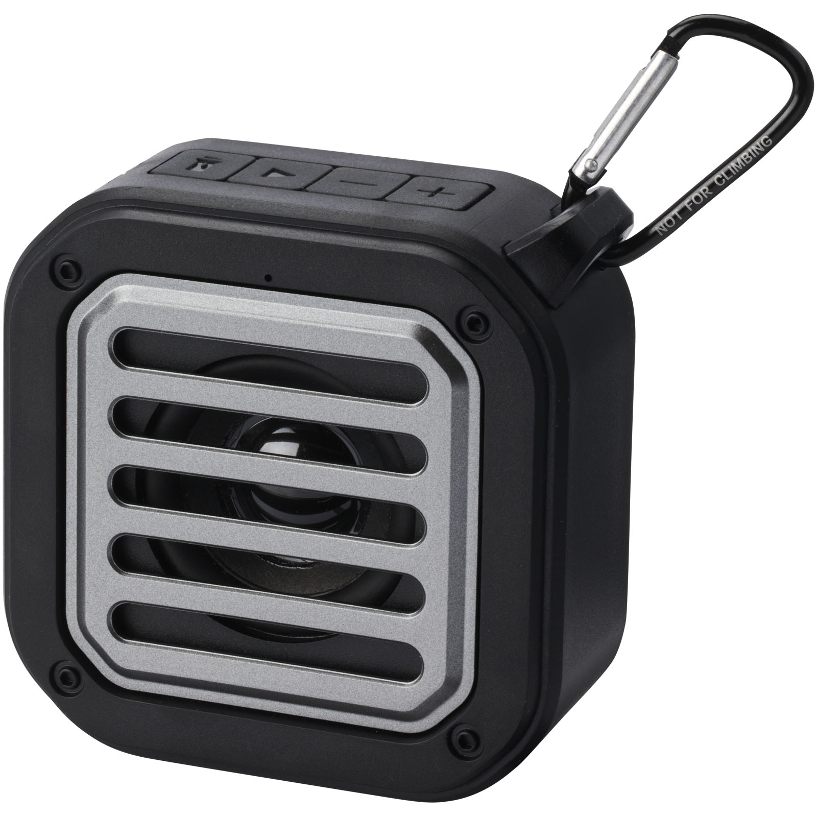 Advertising Speakers - Solo 3W IPX5 RCS recycled plastic solar Bluetooth® speaker with carabiner  - 0