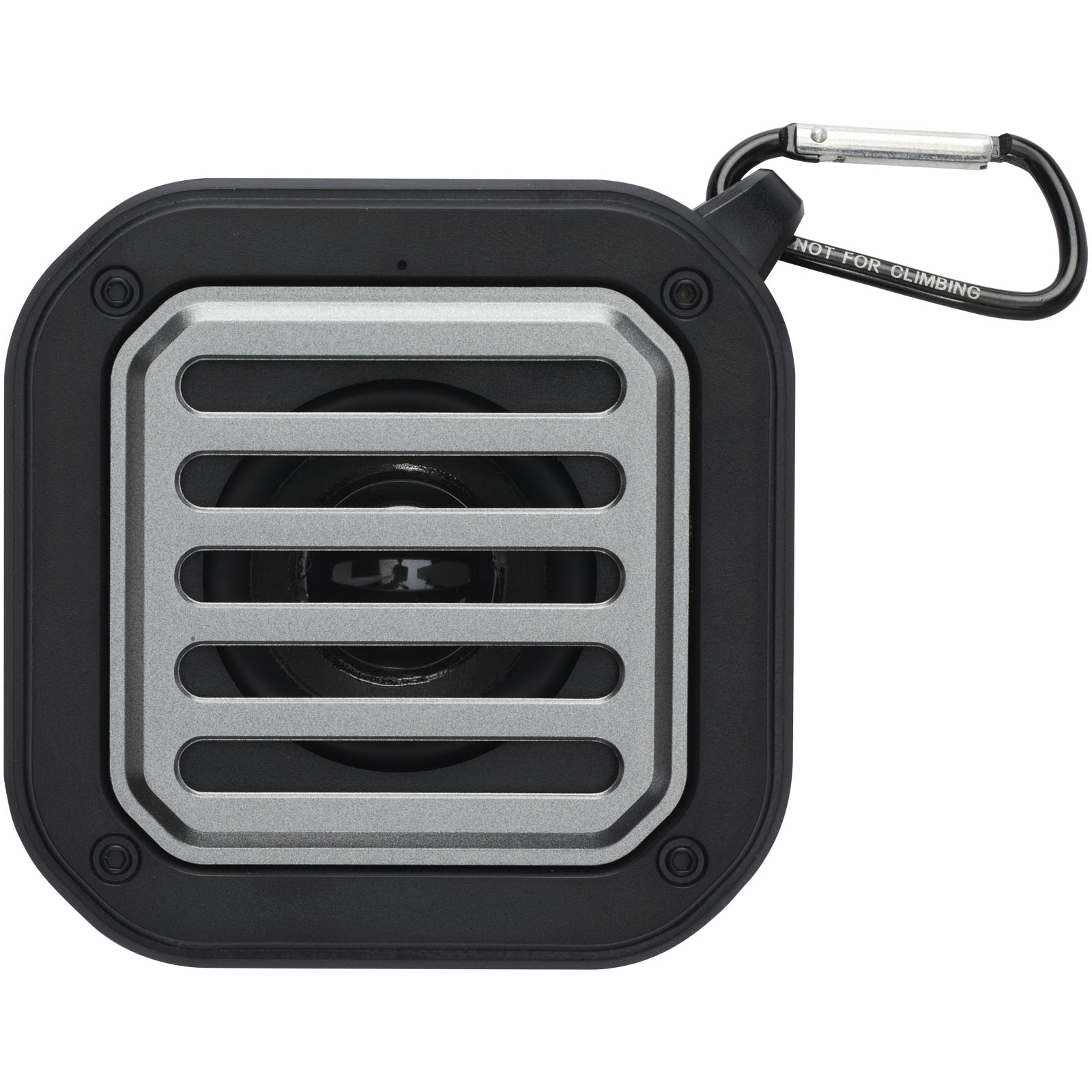 Advertising Speakers - Solo 3W IPX5 RCS recycled plastic solar Bluetooth® speaker with carabiner  - 2