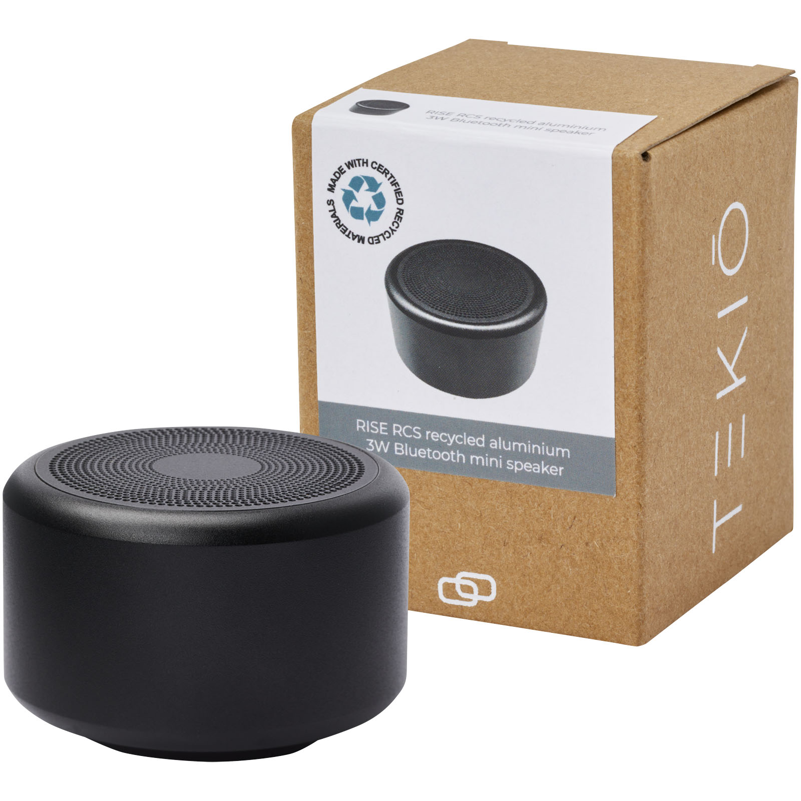 Advertising Speakers - Rise 3W RCS recycled aluminium Bluetooth® mini speaker  - 0