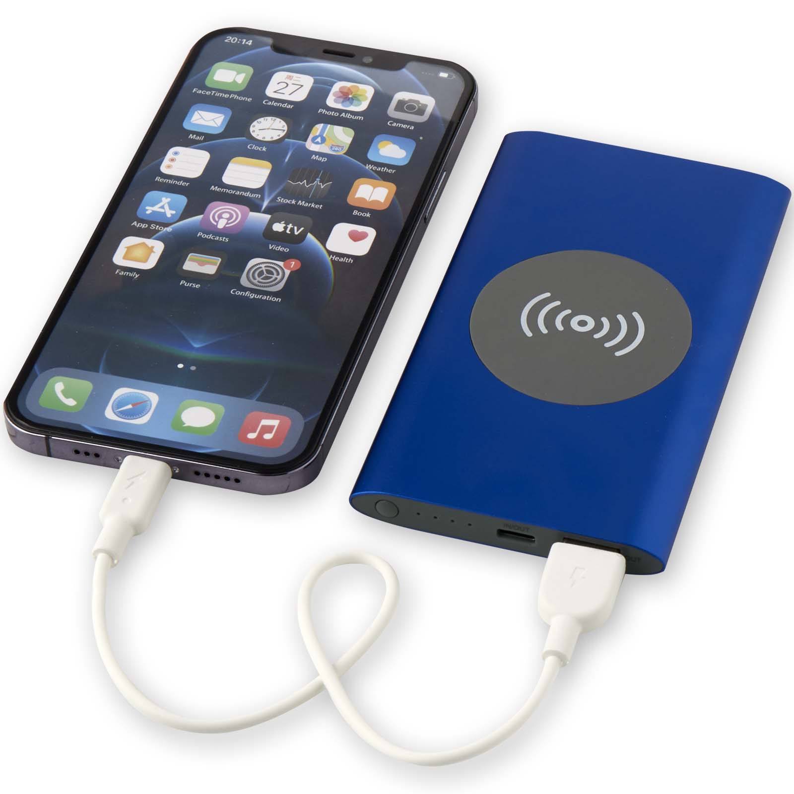 Advertising Powerbanks - Juice 4000 mAh Type-C recycled aluminium wireless power bank  - 5