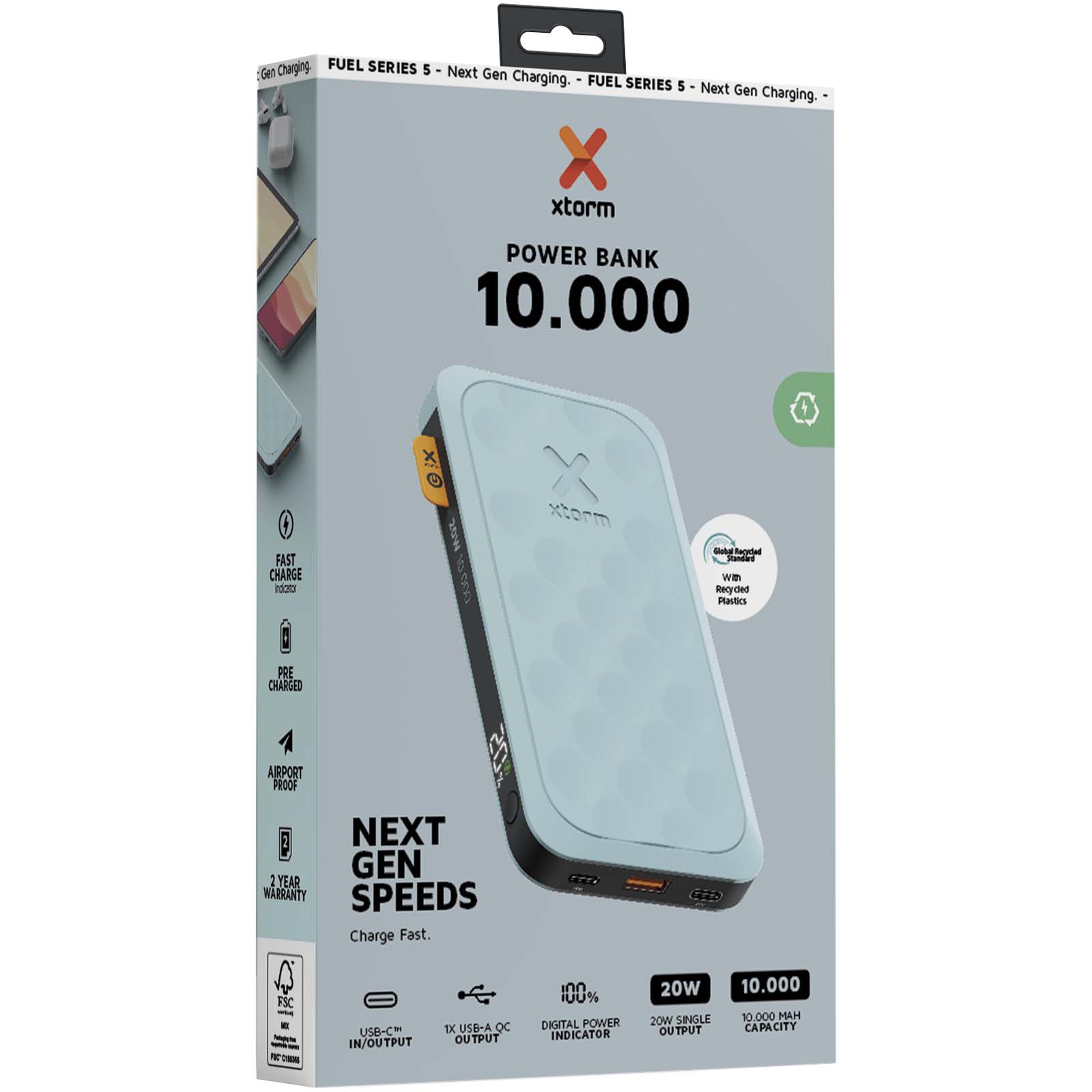 Batteries externes publicitaires - Batterie de secours Xtorm FS510 Fuel Series de 10 000 mAh 20 W - 1