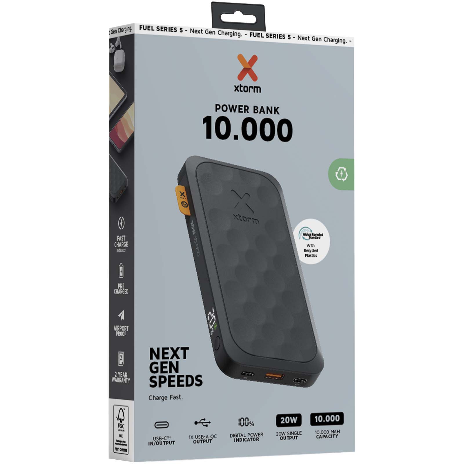 Batteries externes publicitaires - Batterie de secours Xtorm FS510 Fuel Series de 10 000 mAh 20 W - 1