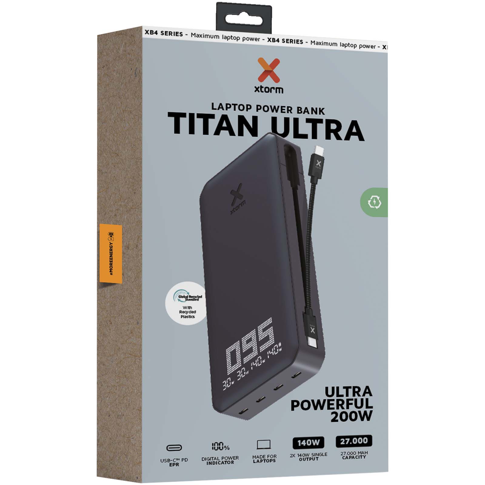 Batteries externes publicitaires - Batterie de secours Xtorm XB403 Titan Ultra de 27 000 mAh 200 W pour ordinateur portable - 1