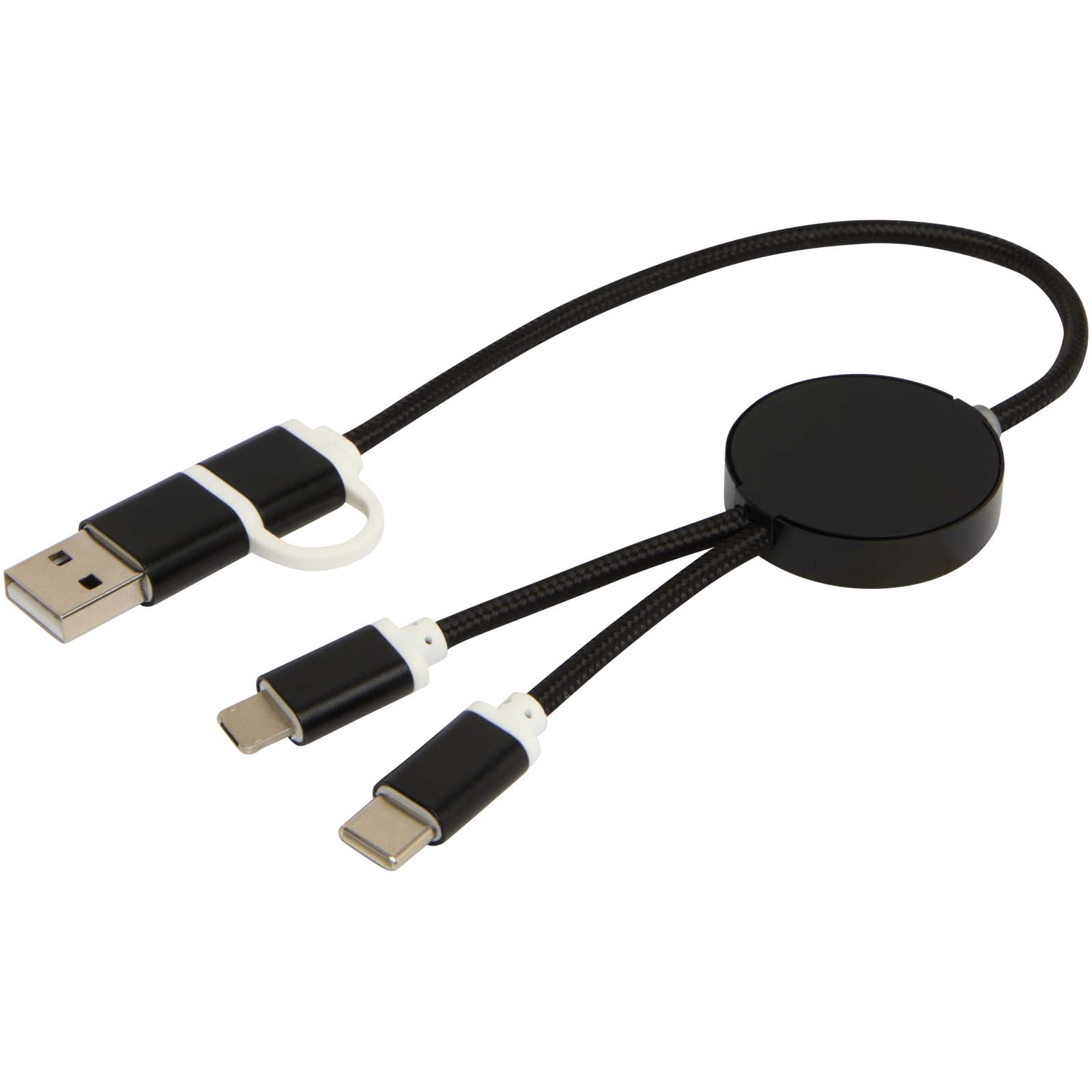 Câbles publicitaires - Câble 5 en 1 Alasia en aluminium et plastique recyclés de 30 cm pour la synchronisation des données et la charge rapide de 27 W - 4