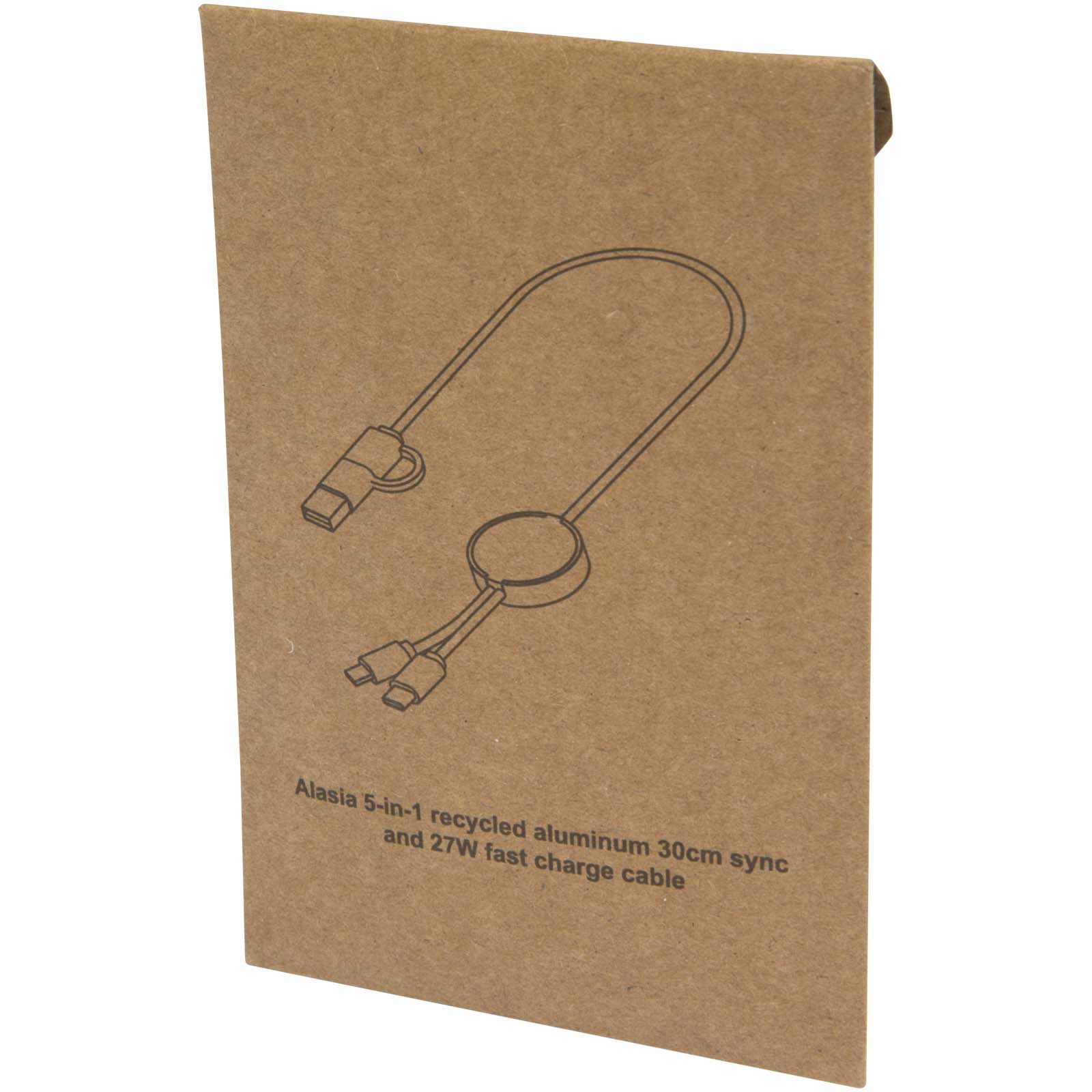 Câbles publicitaires - Câble 5 en 1 Alasia en aluminium et plastique recyclés de 30 cm pour la synchronisation des données et la charge rapide de 27 W - 1